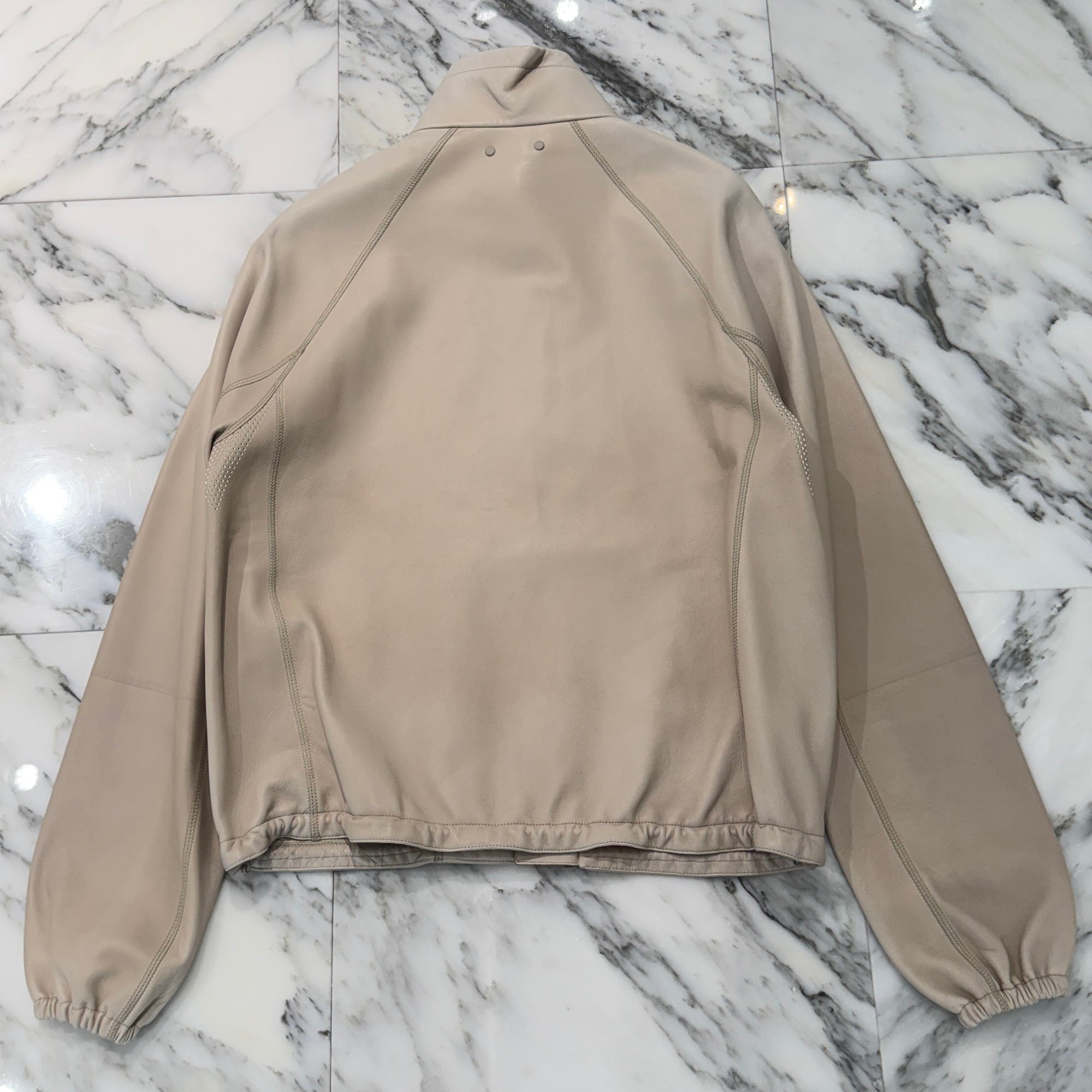 LOUIS VUITTON 2018AW Logo Zip Lamb Leather Jacket Size 46 ルイヴィトン ロゴ ジップ ラムレザージャケット サイズ46