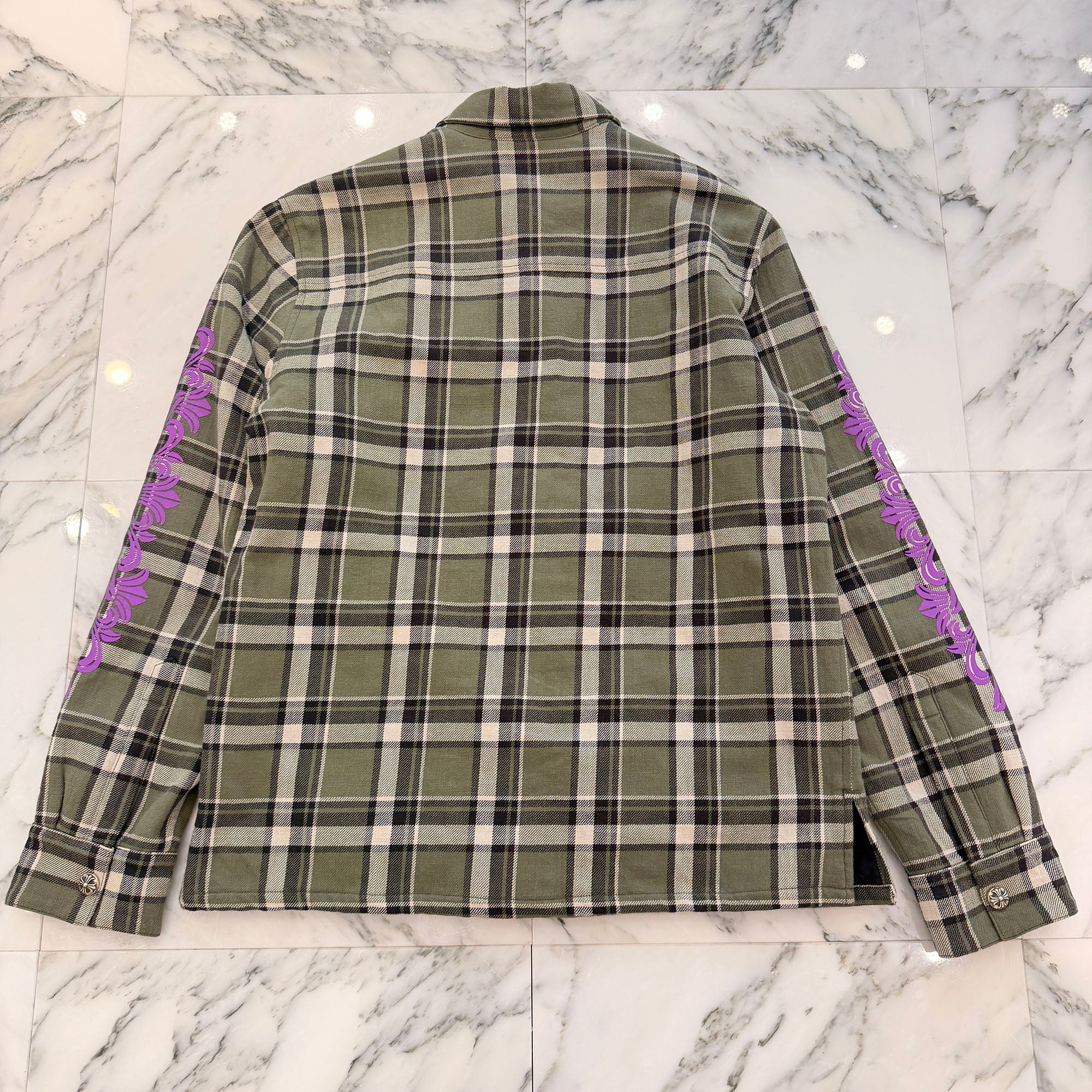 CHROME HEARTS Y NOT WORK DOG Flannel Check Shirt Jacket Size M クロムハーツ ワイノット ワークドッグ フランネル チェック シャツジャケット サイズM