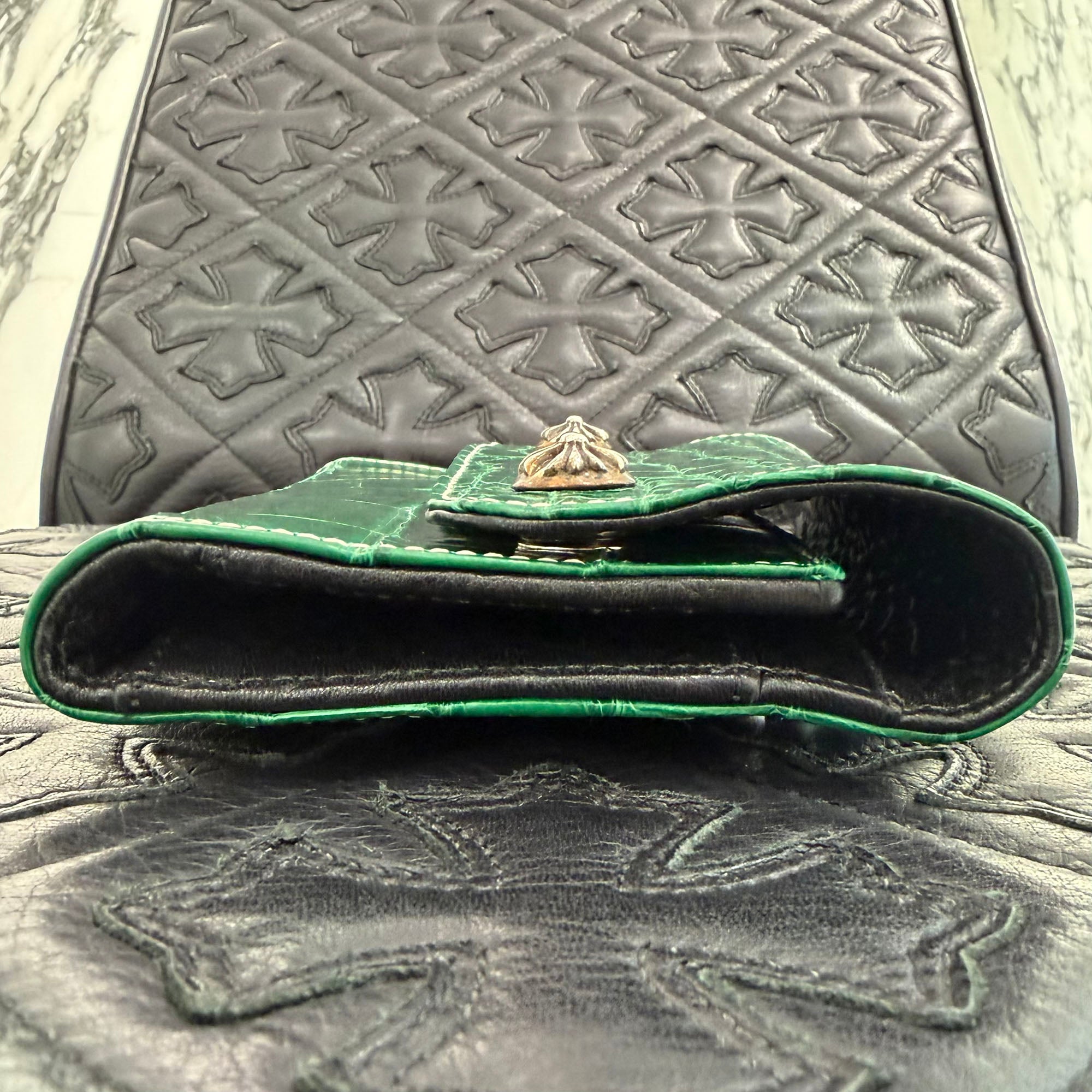 CHROME HEARTS Alligator Leather Wave Mini Cross Ball Wallet クロムハーツ アリゲーター レザー ウェーブ ミニ クロス ボール ウォレット