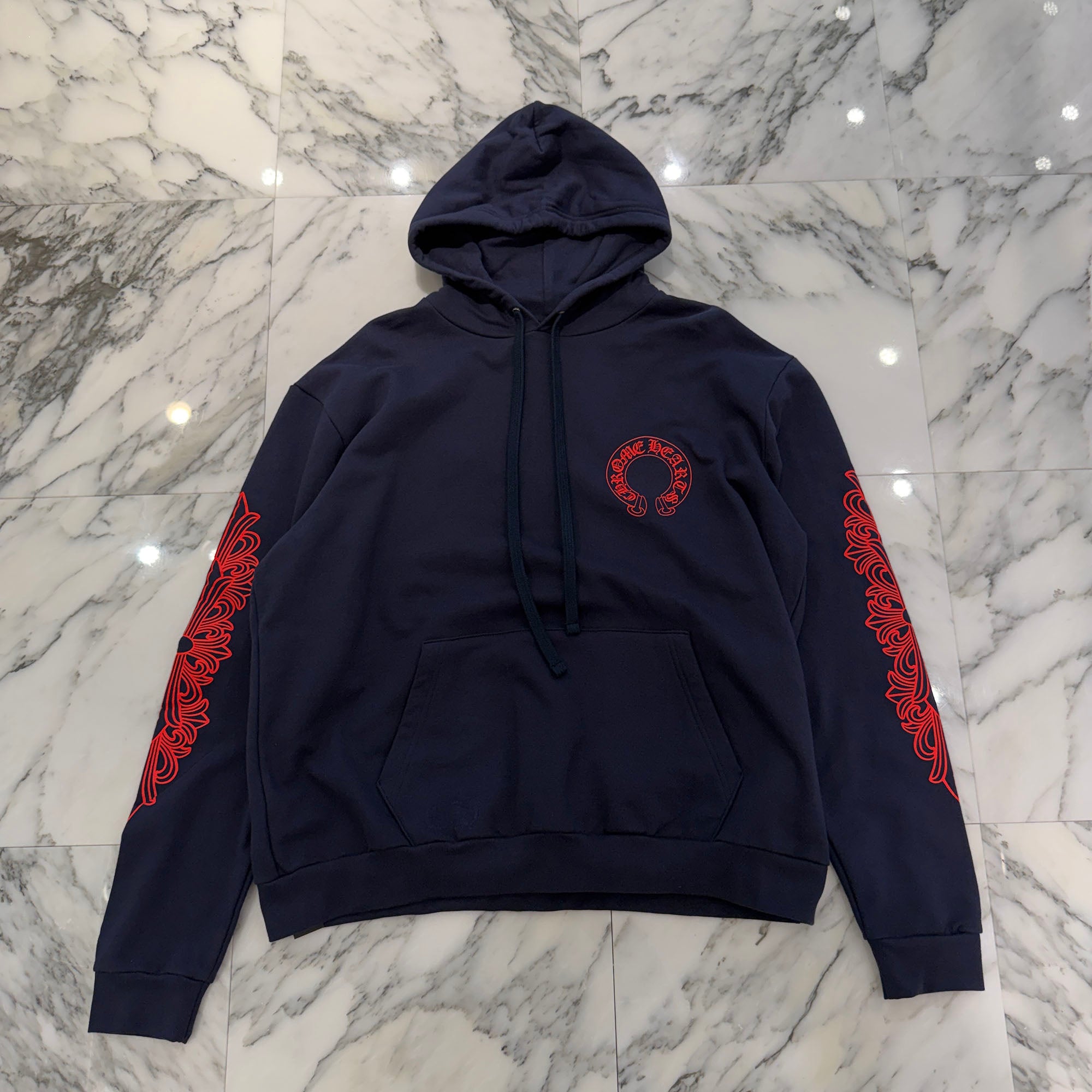 CHROME HEARTS 2025SS Floral Cross Horseshoe Pullover Hoodie Size XL クロムハーツ フローラルクロス ホースシュー プルオーバーフーディーサイズXL