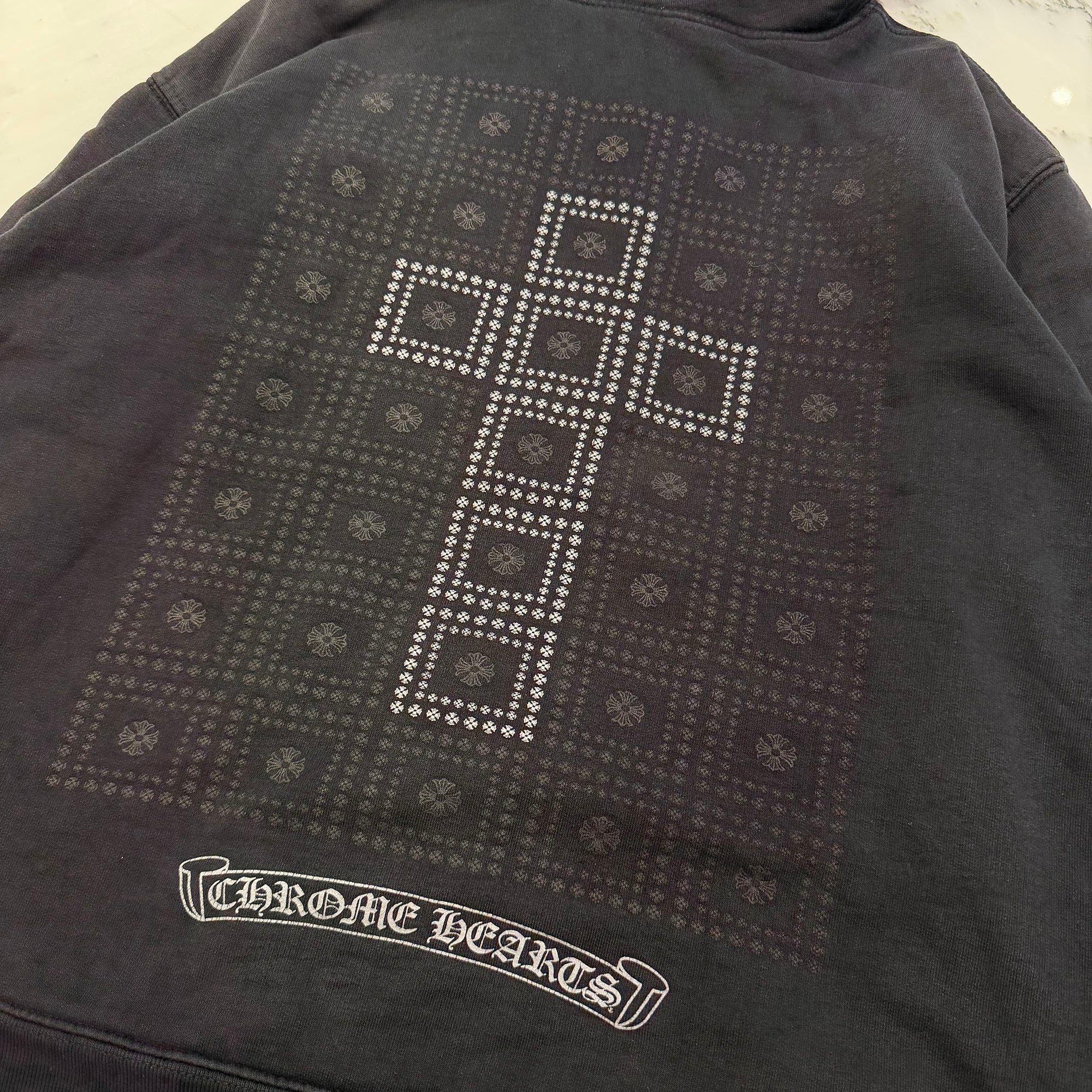 CHROME HEARTS CH Plus Block Cross Zip Up Hoodie Size L クロムハーツ CHプラス ブロッククロス ジップアップフーディー サイズL