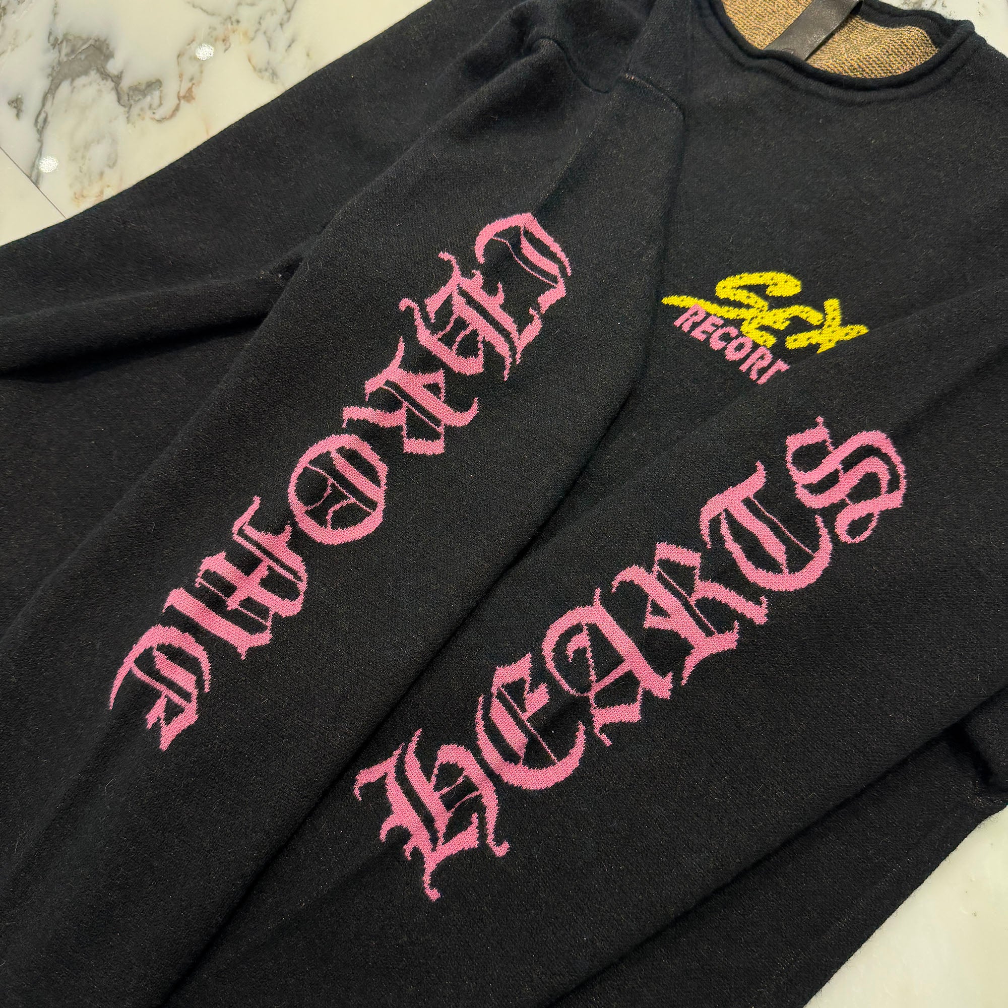 CHROME HEARTS × MATTY BOY Y NOT SEX RECORDS Cashmere Knit Sweater Size L クロムハーツ × マッティボーイ ワイノット セックスレコーズ カシミヤ ニットセーター サイズL