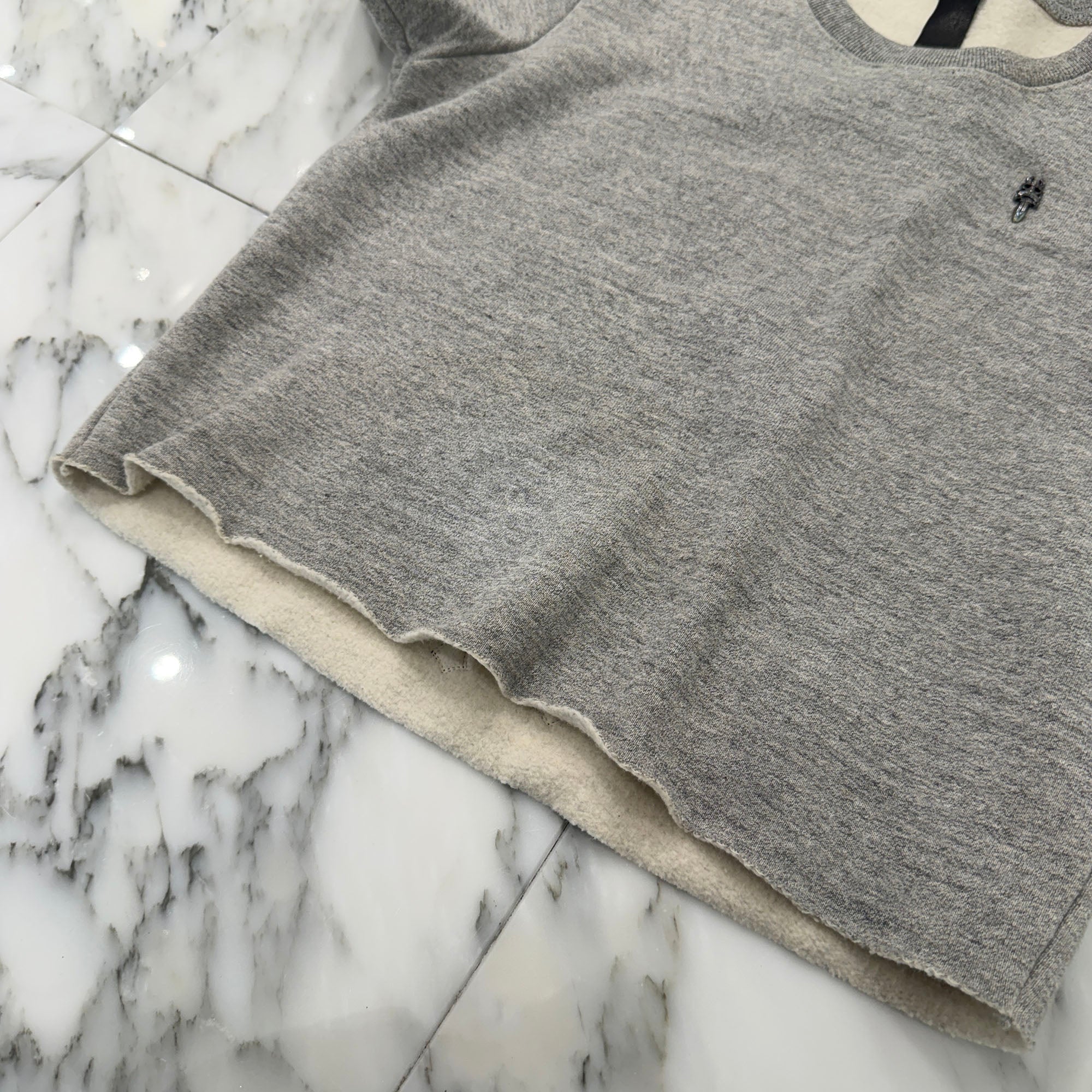 CHROME HEARTS Y NOT Cemetery Cross Dagger Patch Sweat Tee Size M クロムハーツ ワイノット セメタリークロス ダガー パッチ スウェット Tシャツ サイズM