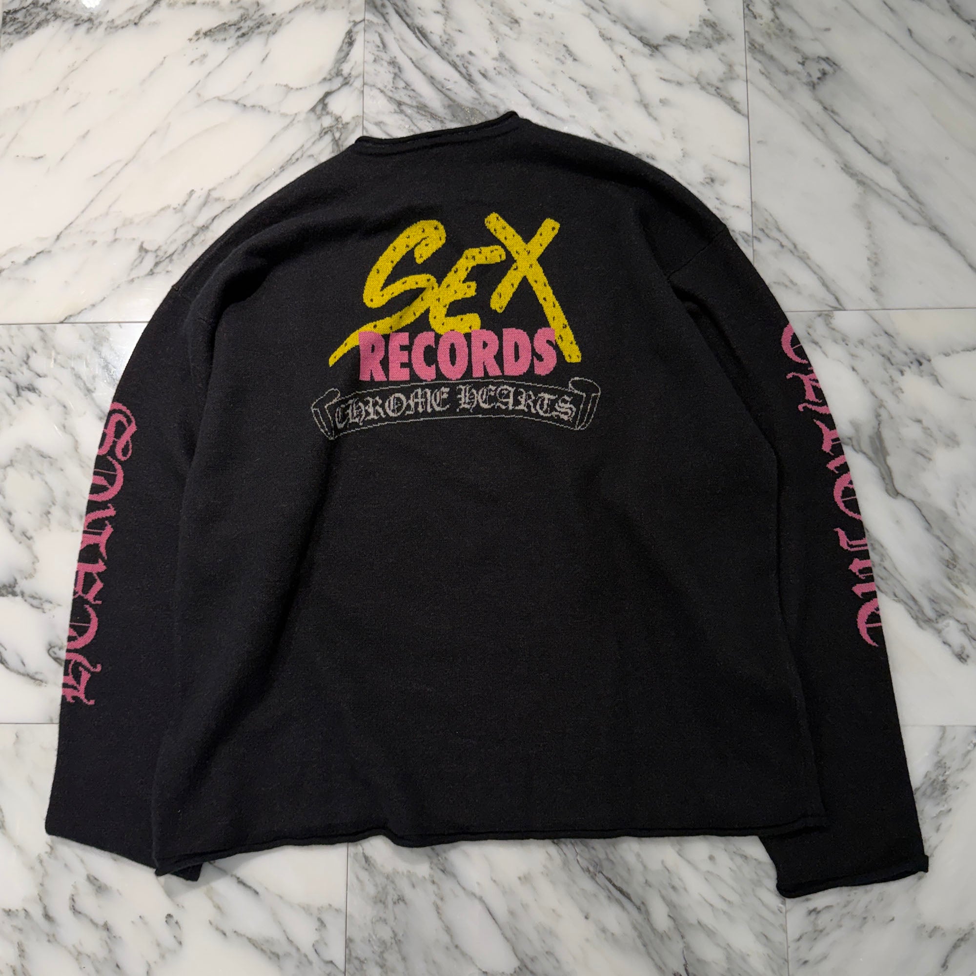 CHROME HEARTS × MATTY BOY Y NOT SEX RECORDS Cashmere Knit Sweater Size L クロムハーツ × マッティボーイ ワイノット セックスレコーズ カシミヤ ニットセーター サイズL
