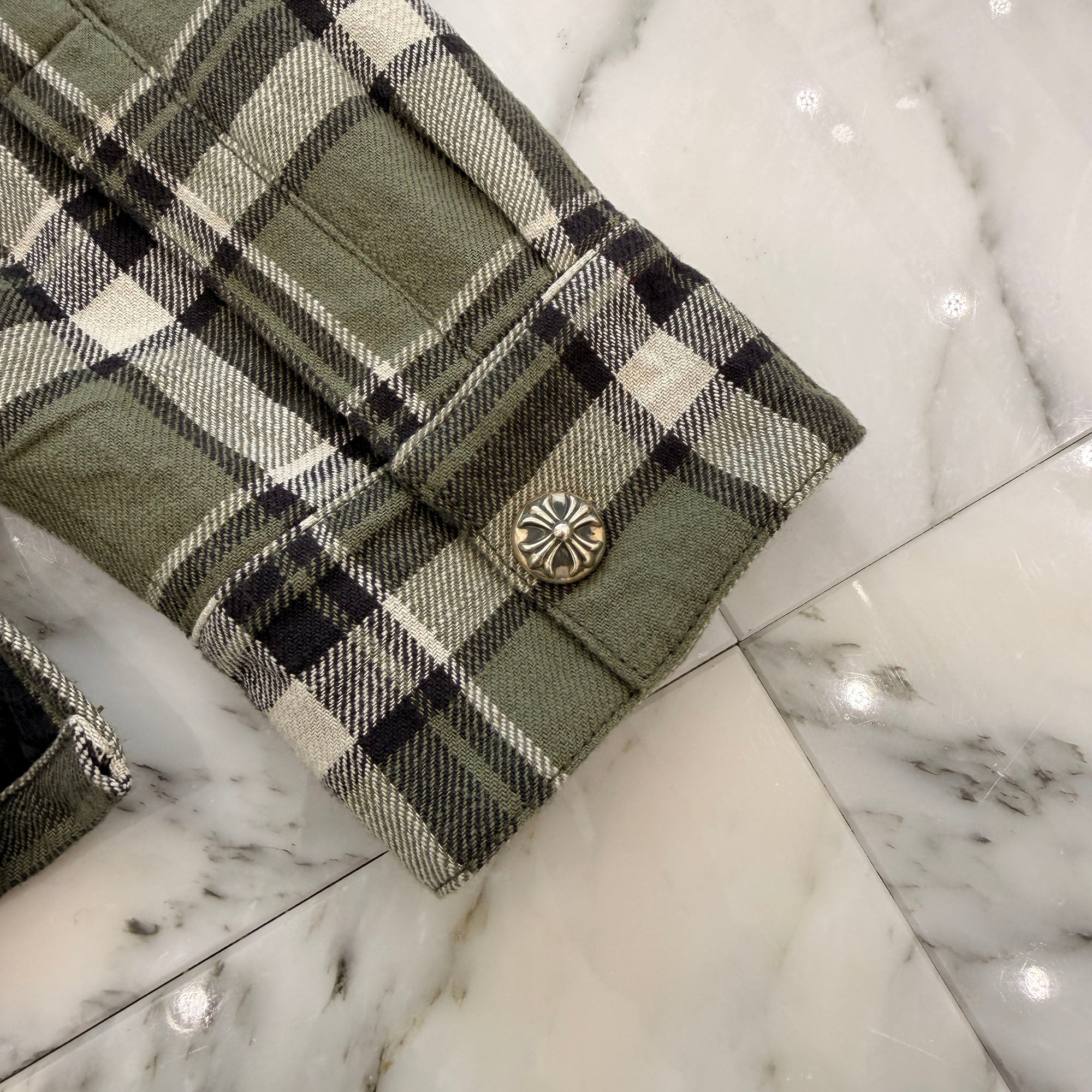 CHROME HEARTS Y NOT WORK DOG Flannel Check Shirt Jacket Size M クロムハーツ ワイノット ワークドッグ フランネル チェック シャツジャケット サイズM