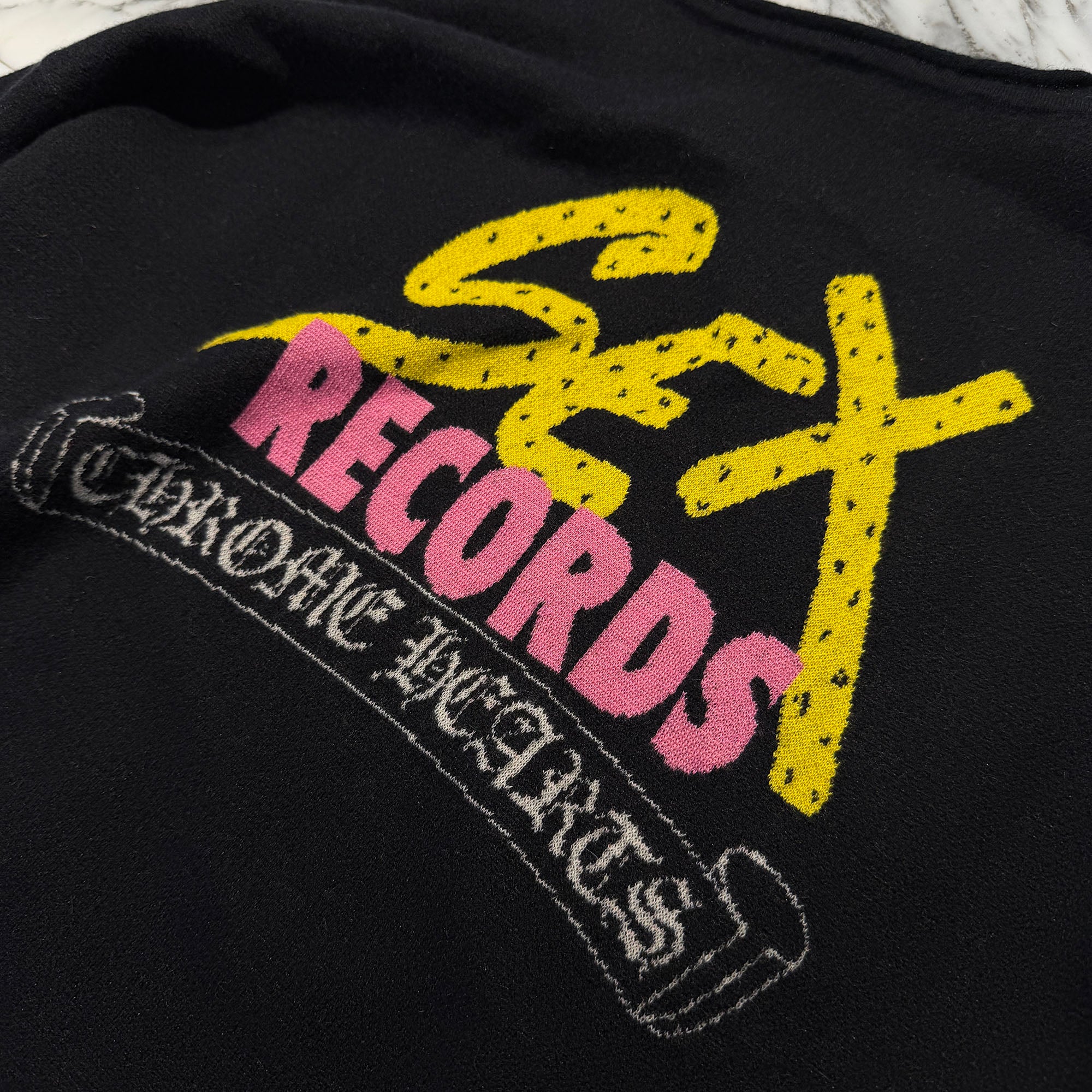 CHROME HEARTS × MATTY BOY Y NOT SEX RECORDS Cashmere Knit Sweater Size L クロムハーツ × マッティボーイ ワイノット セックスレコーズ カシミヤ ニットセーター サイズL