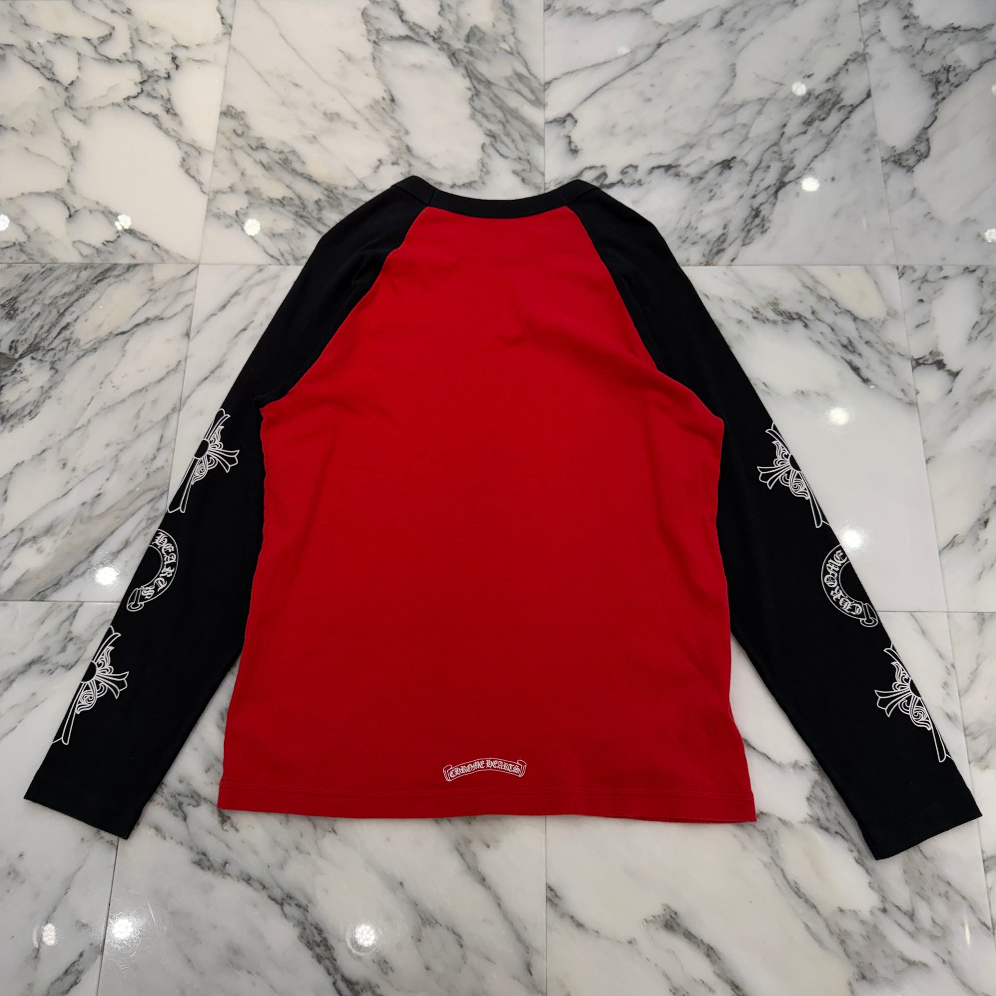 CHROME HEARTS Neck Logo Raglan Long Sleeve Tee Size XL クロムハーツ ネックロゴ ラグランロングスリーブ Tシャツ サイズXL