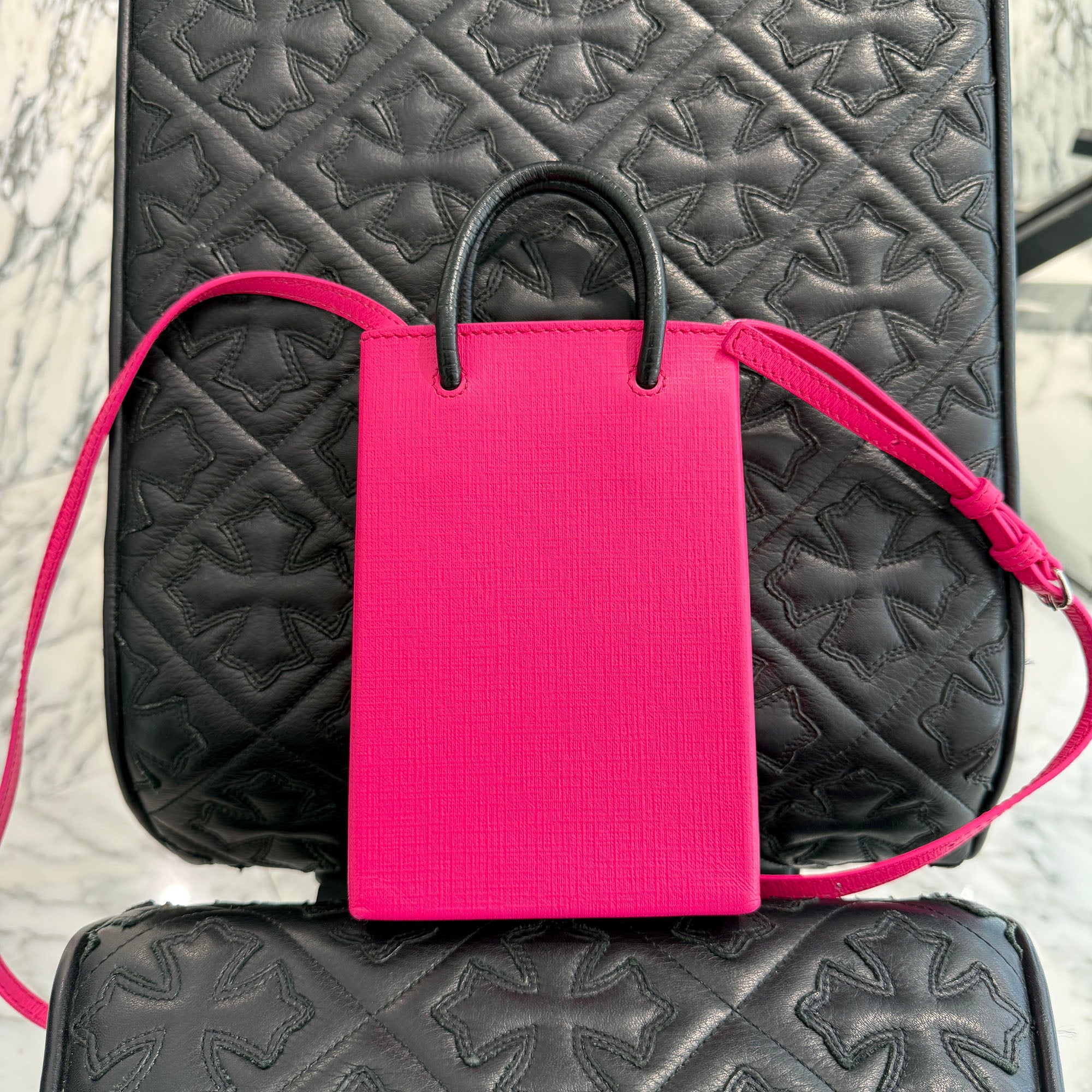 BALENCIAGA 2019AW Shopping Phone Holder Shoulder Bag 593826 バレンシアガ ショッピング フォン ホルダー ショルダー バッグ