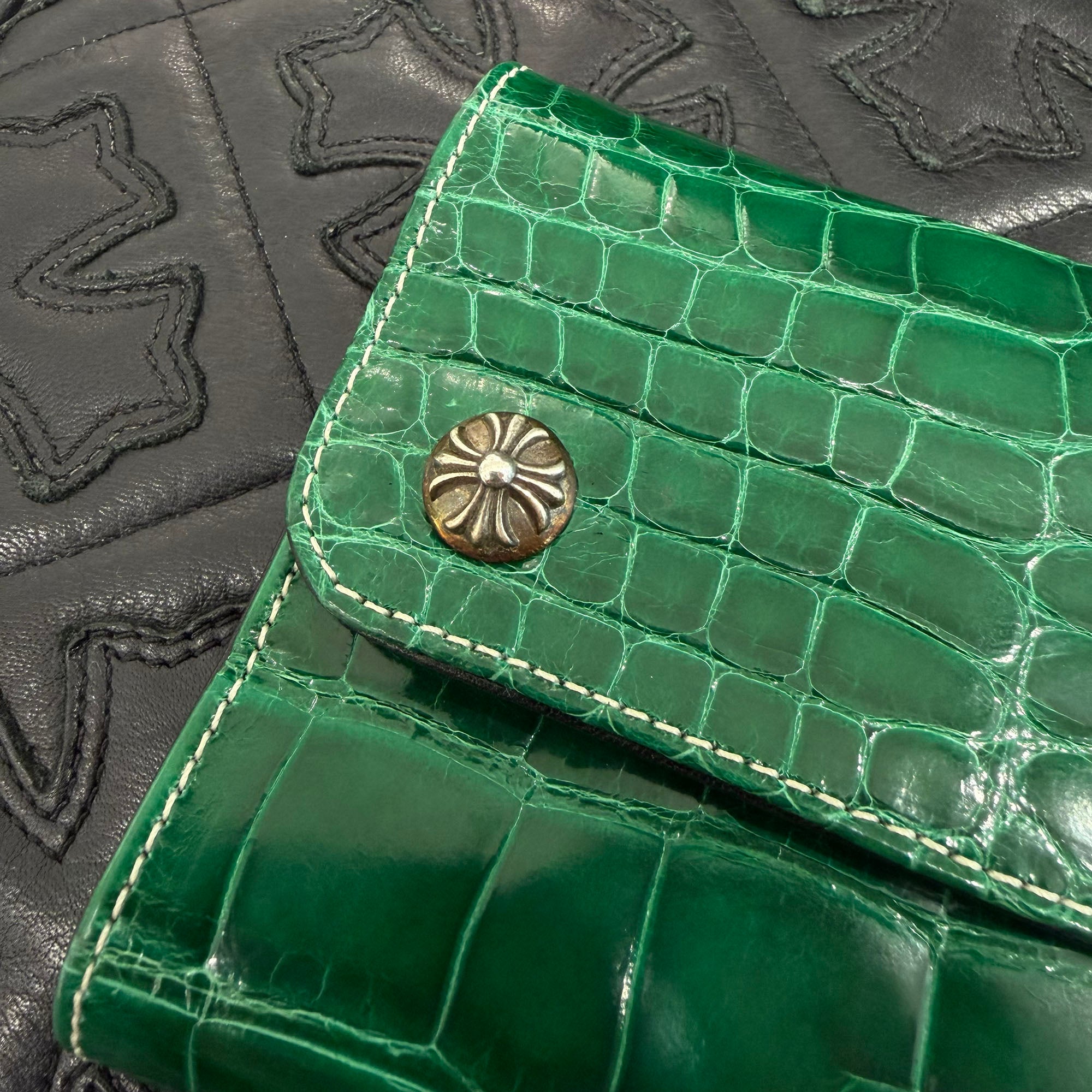 CHROME HEARTS Alligator Leather Wave Mini Cross Ball Wallet クロムハーツ アリゲーター レザー ウェーブ ミニ クロス ボール ウォレット