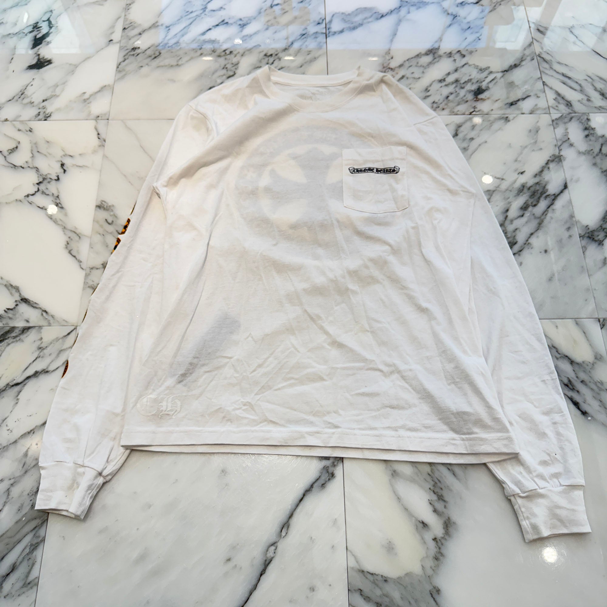 CHROME HEARTS CH Plus Yellow Cross Long Sleeve Tee Size L クロムハーツ CHプラス イエロークロス ロングスリーブTシャツ サイズL