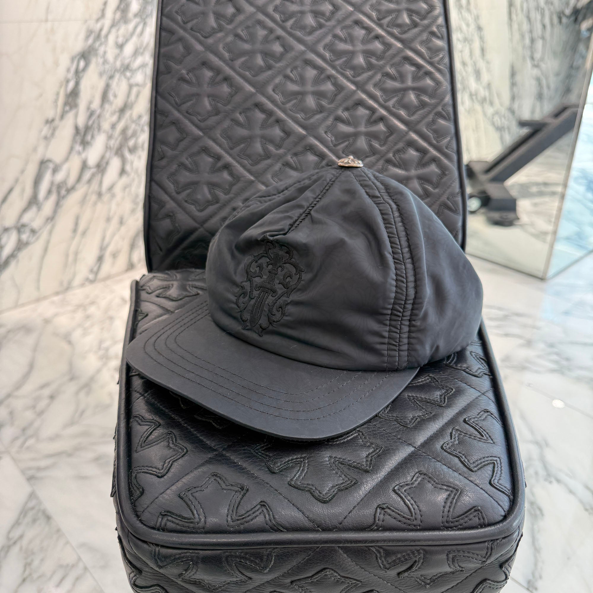 CHROME HEARTS CH Plus Vine Dagger Embroidery Nylon Cap Size ONE SIZE(53-60) クロムハーツ CHプラス総柄 ヴァインダガー刺繍 ナイロンキャップ サイズONE SIZE(53-60)
