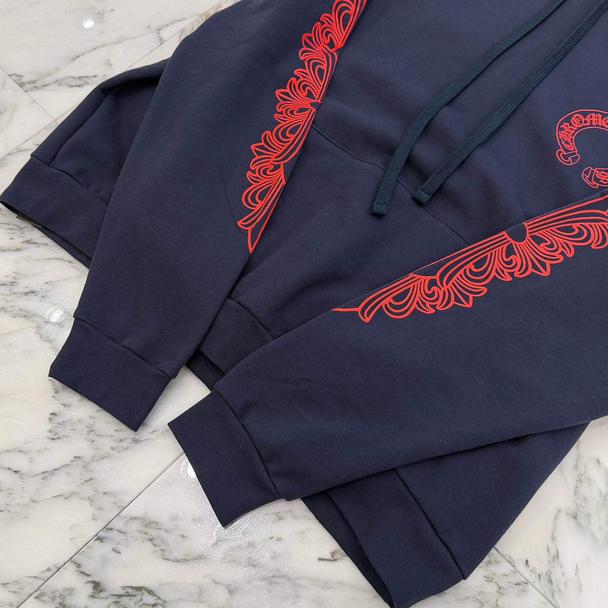 CHROME HEARTS 2025SS Floral Cross Horseshoe Pullover Hoodie Size XL クロムハーツ フローラルクロス ホースシュー プルオーバーフーディーサイズXL
