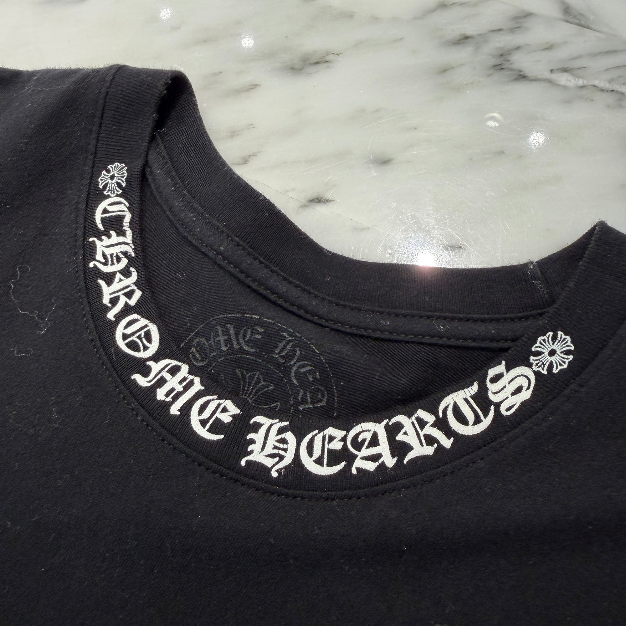 CHROME HEARTS Neck Logo Horseshoe Tee Size M クロムハーツ ネックロゴ ホースシュー Tシャツ サイズM