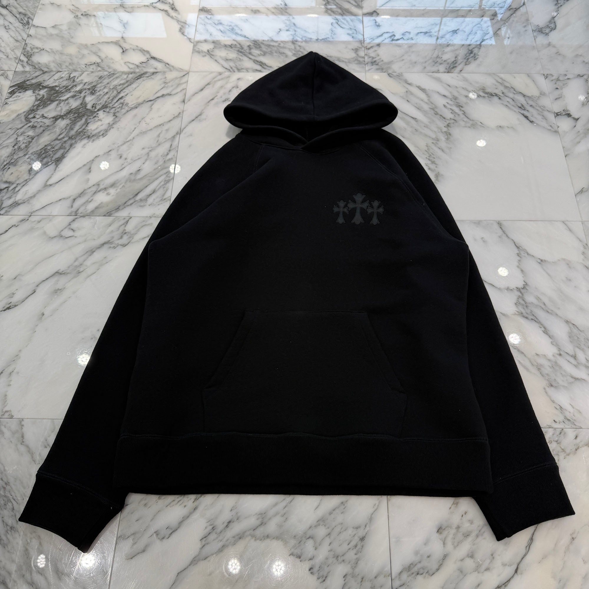 CHROME HEARTS 2025SS Y NOT Cemetery Cross Applique Embroidery Pullover Hoodie Size L クロムハーツ ワイノット セメタリークロス アップリケ刺繡 プルオーバーフーディ サイズL