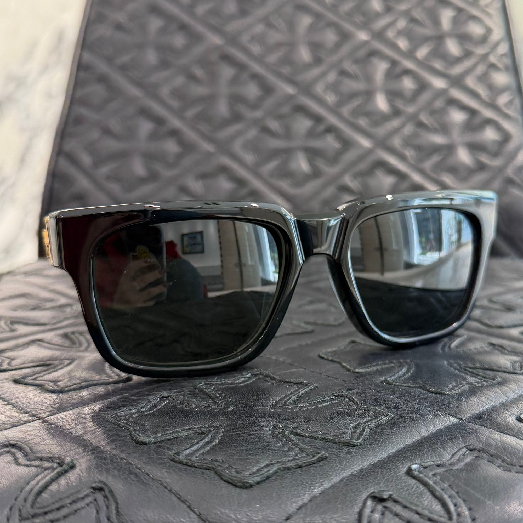 CHROME HEARTS BOX-OFFICER Sunglasses Ruby Dagger Size 56□19-144 クロムハーツ ボックスオフィサー サングラス ルビーダガー サイズ56□19-144