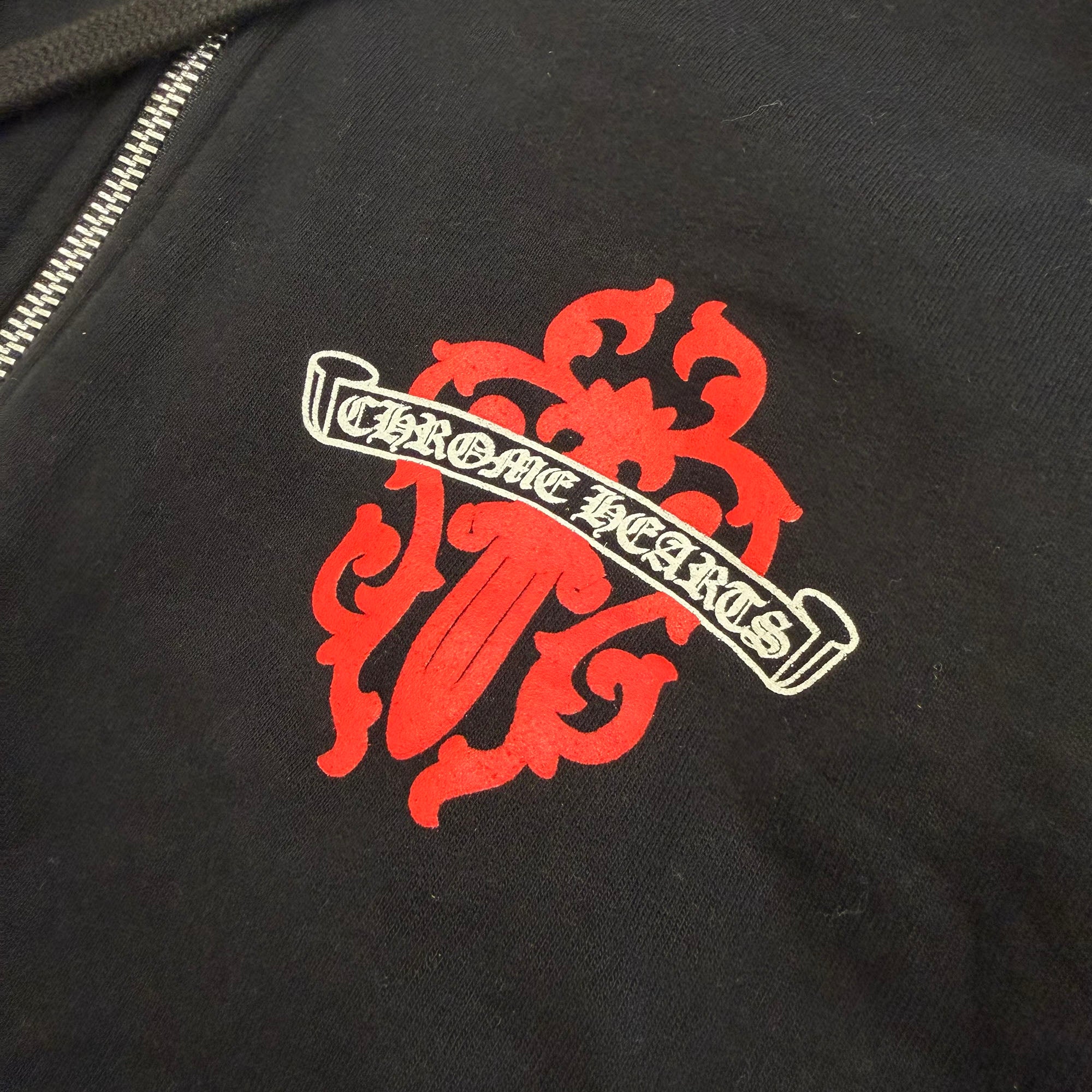 CHROME HEARTS Red Vine Dagger Arm Logo Zip Up Hoodie Size XS クロムハーツ レッドヴァインダガー アームロゴ ジップアップ フーディー サイズXS