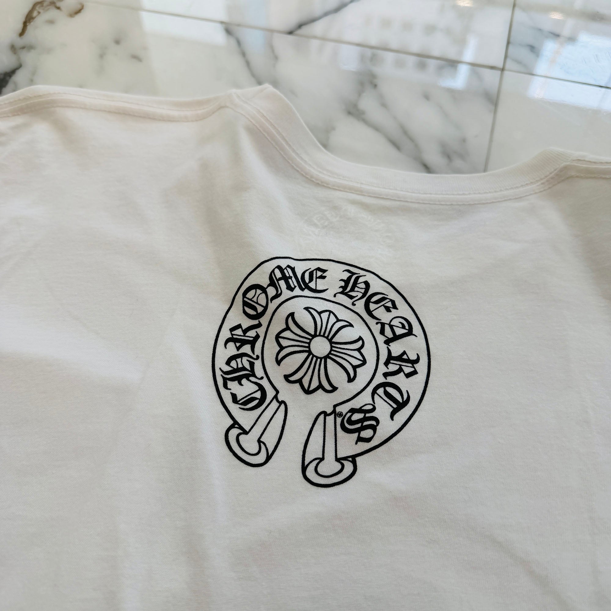 CHROME HEARTS Horseshoe Side Vertical Logo Tee Size M クロムハーツ ホースシュー サイド ヴァーティカルロゴ Tシャツ サイズM