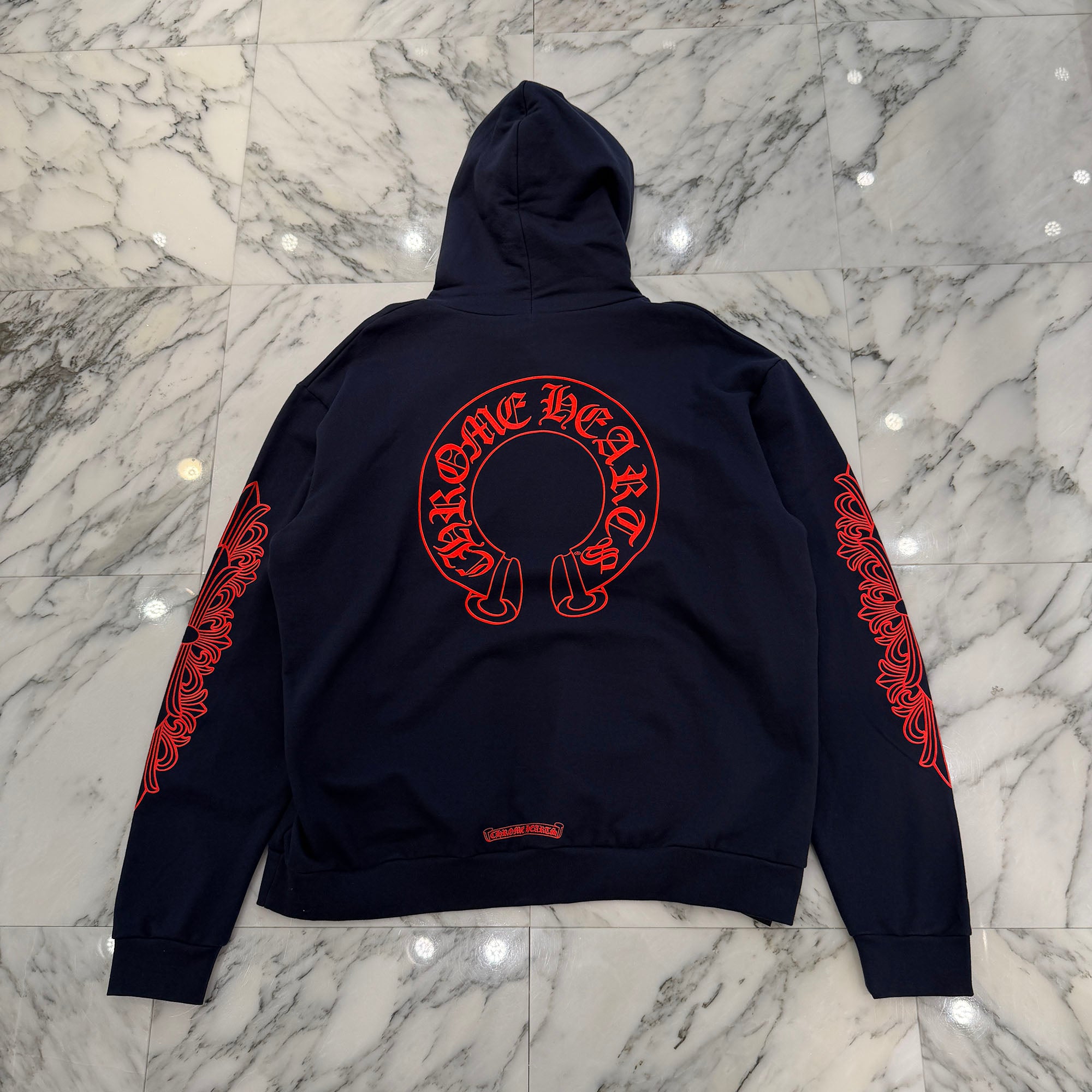 CHROME HEARTS 2025SS Floral Cross Horseshoe Pullover Hoodie Size XL クロムハーツ フローラルクロス ホースシュー プルオーバーフーディーサイズXL