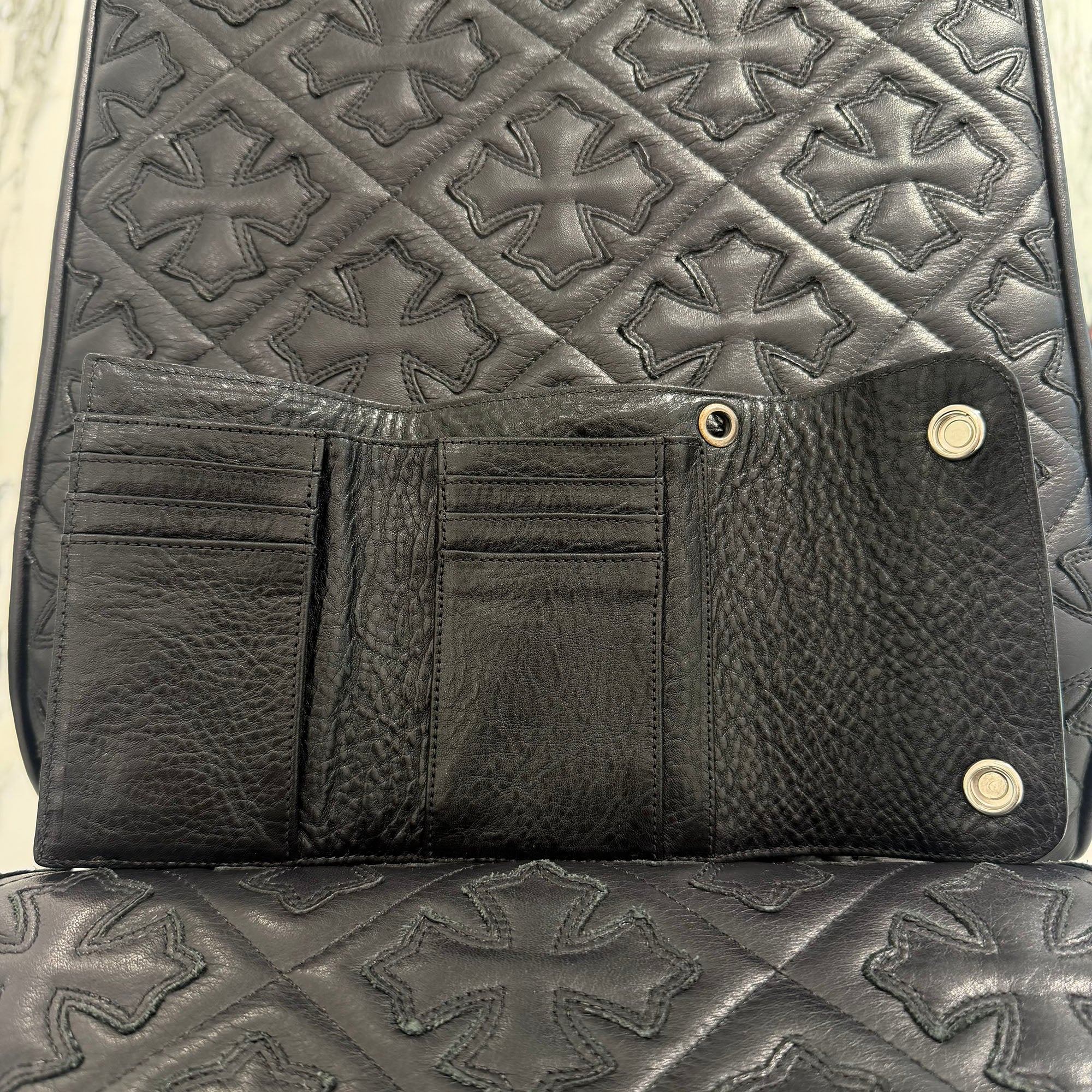 CHROME HEARTS Alligator Leather Wave Mini Cross Ball Wallet クロム