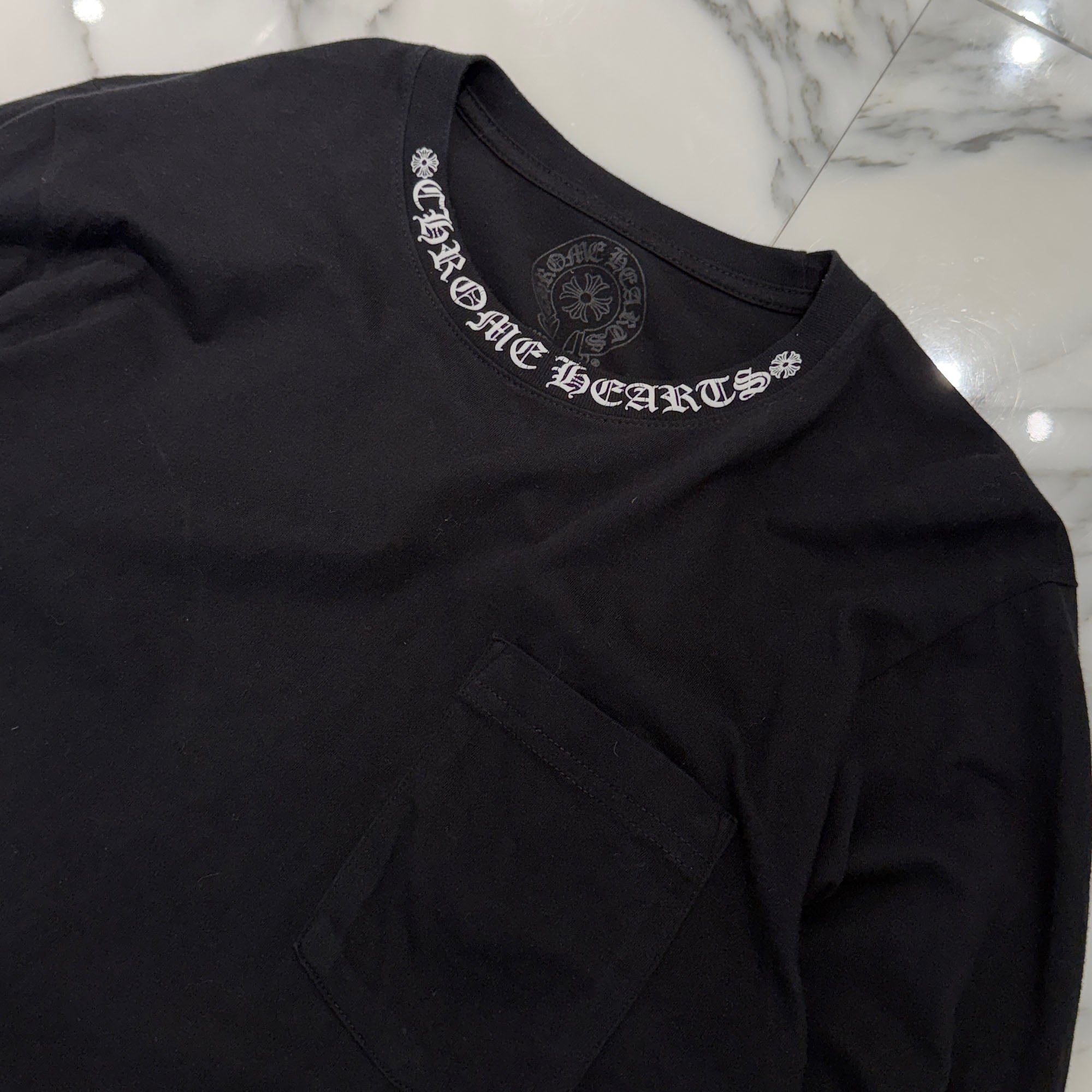 CHROME HEARTS Neck Logo Long Sleeve Tee Size M クロムハーツ ネックロゴ ロングスリーブ Tシャツ サイズM
