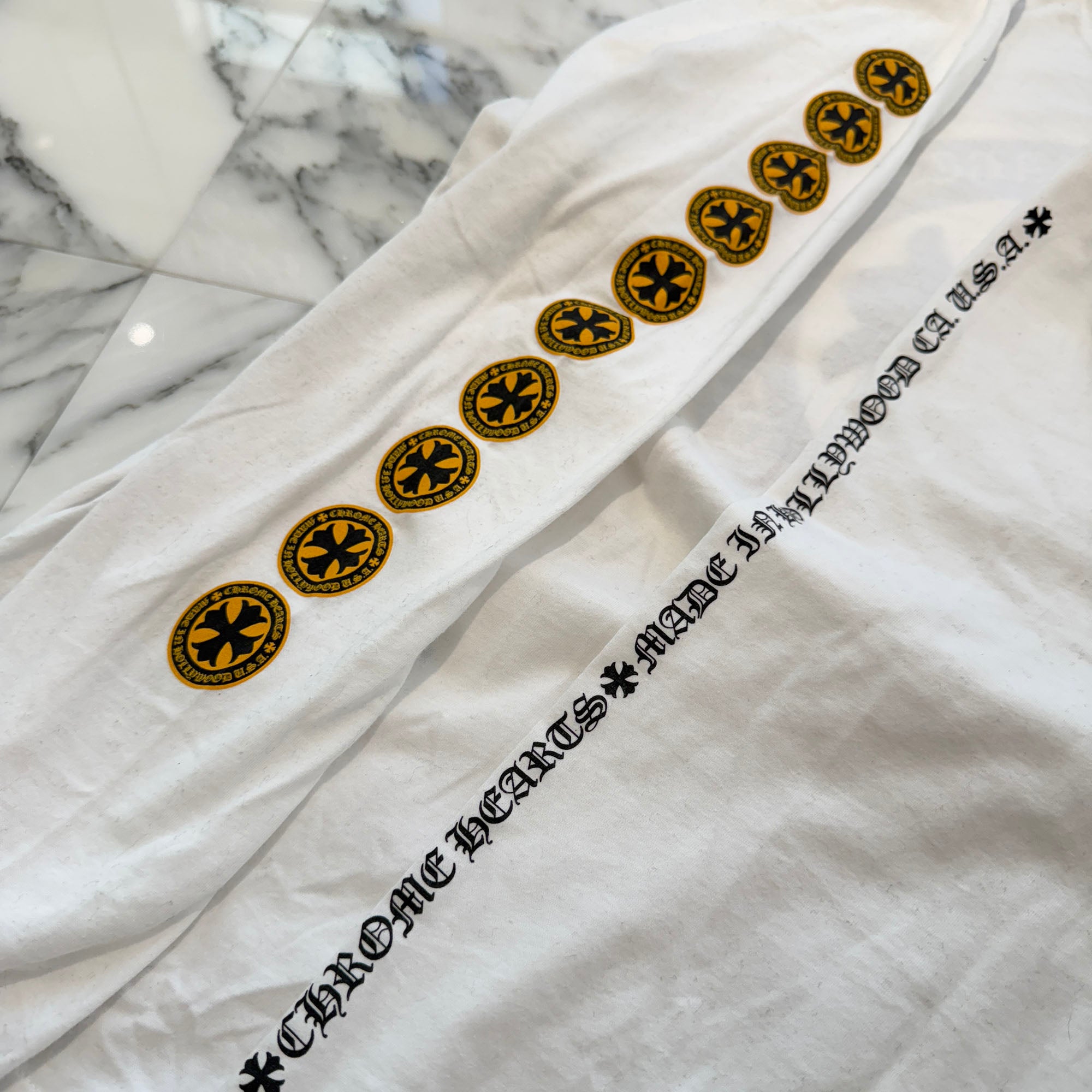 CHROME HEARTS CH Plus Yellow Cross Long Sleeve Tee Size L クロムハーツ CHプラス イエロークロス ロングスリーブTシャツ サイズL