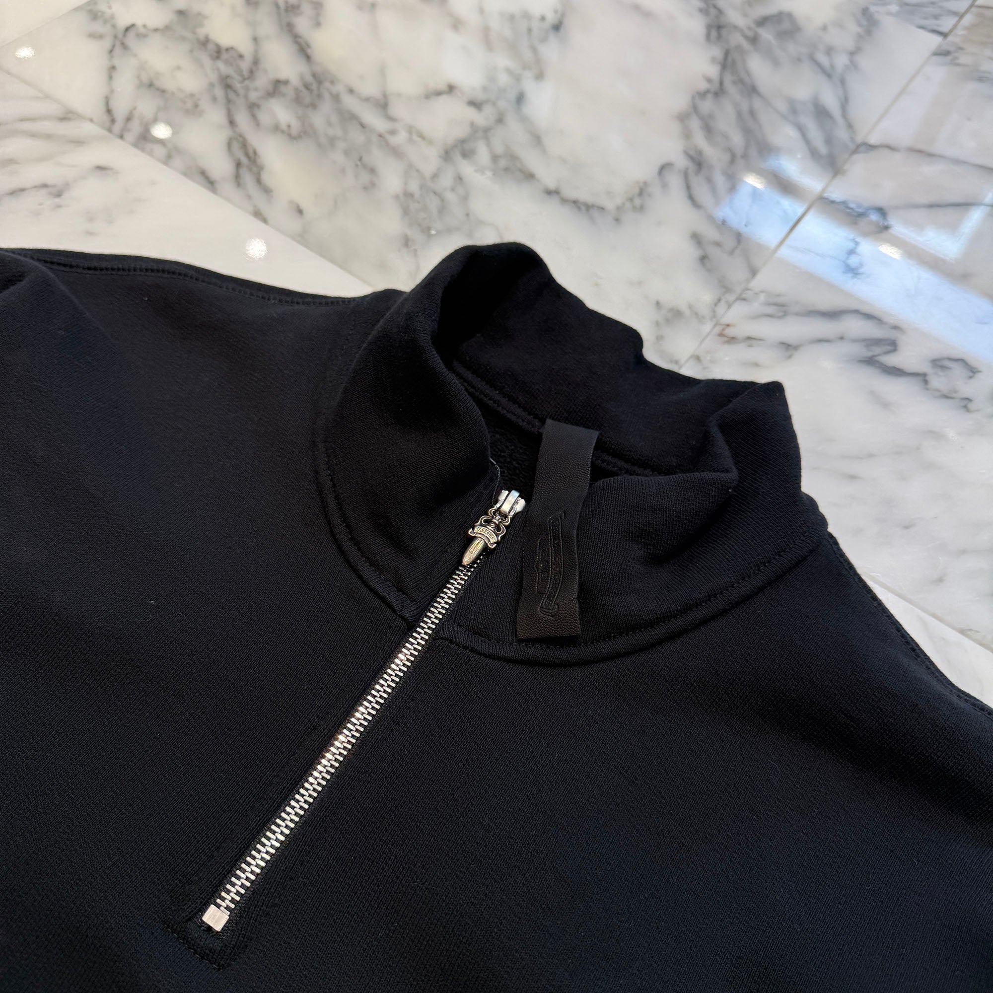 CHROME HEARTS Y NOT King Taco 3 Cemetery Cross Embroidery Half Zip Sweat Shirt Size L クロムハーツ ワイノット キングタコ 3セメタリークロス刺繍 ハーフジップ スウェットシャツ サイズL