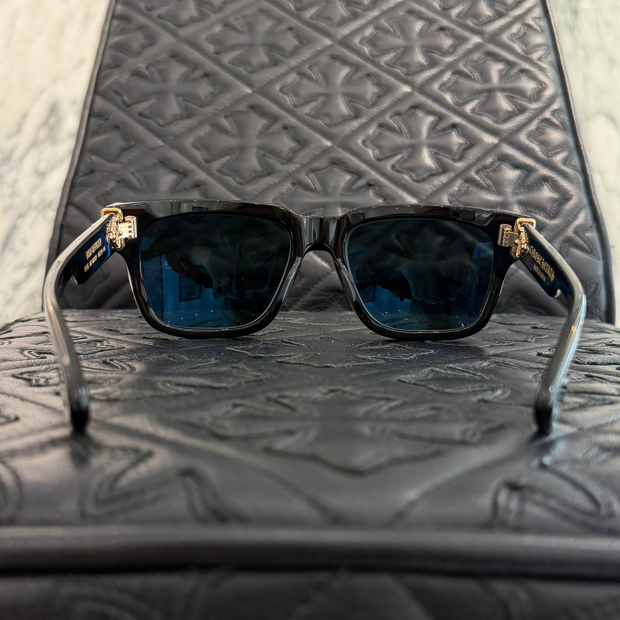 CHROME HEARTS BOX-OFFICER Sunglasses Ruby Dagger Size 56□19-144 クロムハーツ ボックスオフィサー サングラス ルビーダガー サイズ56□19-144