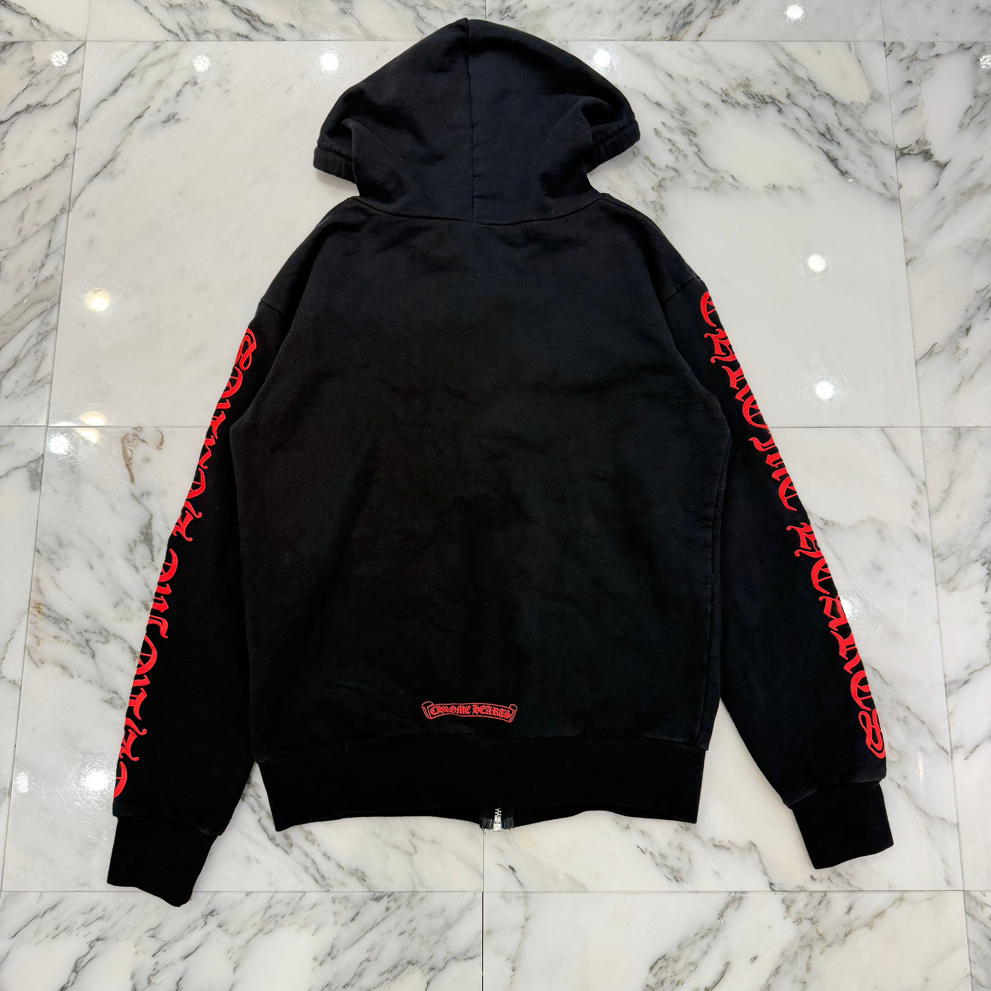 CHROME HEARTS Red Vine Dagger Arm Logo Zip Up Hoodie Size XS クロムハーツ レッドヴァインダガー アームロゴ ジップアップ フーディー サイズXS