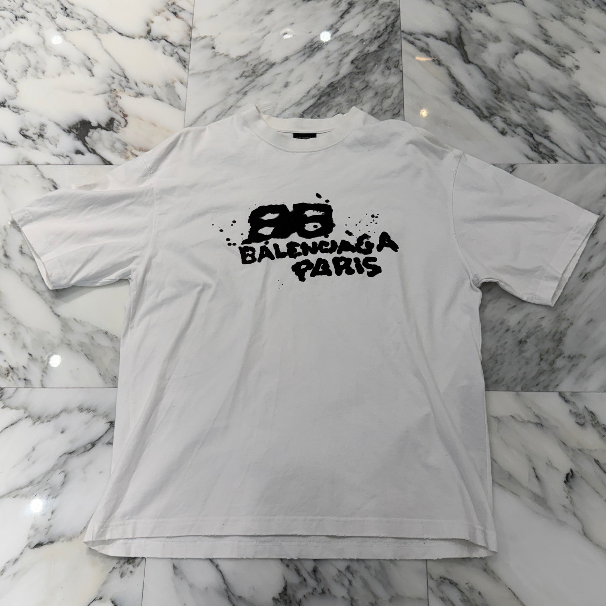 BALENCIAGA 2023SS Hand Draw BB Icon Tee 612965 TNVN4 Size L バレンシアガ ハンドドローBBアイコン Tシャツ サイズL