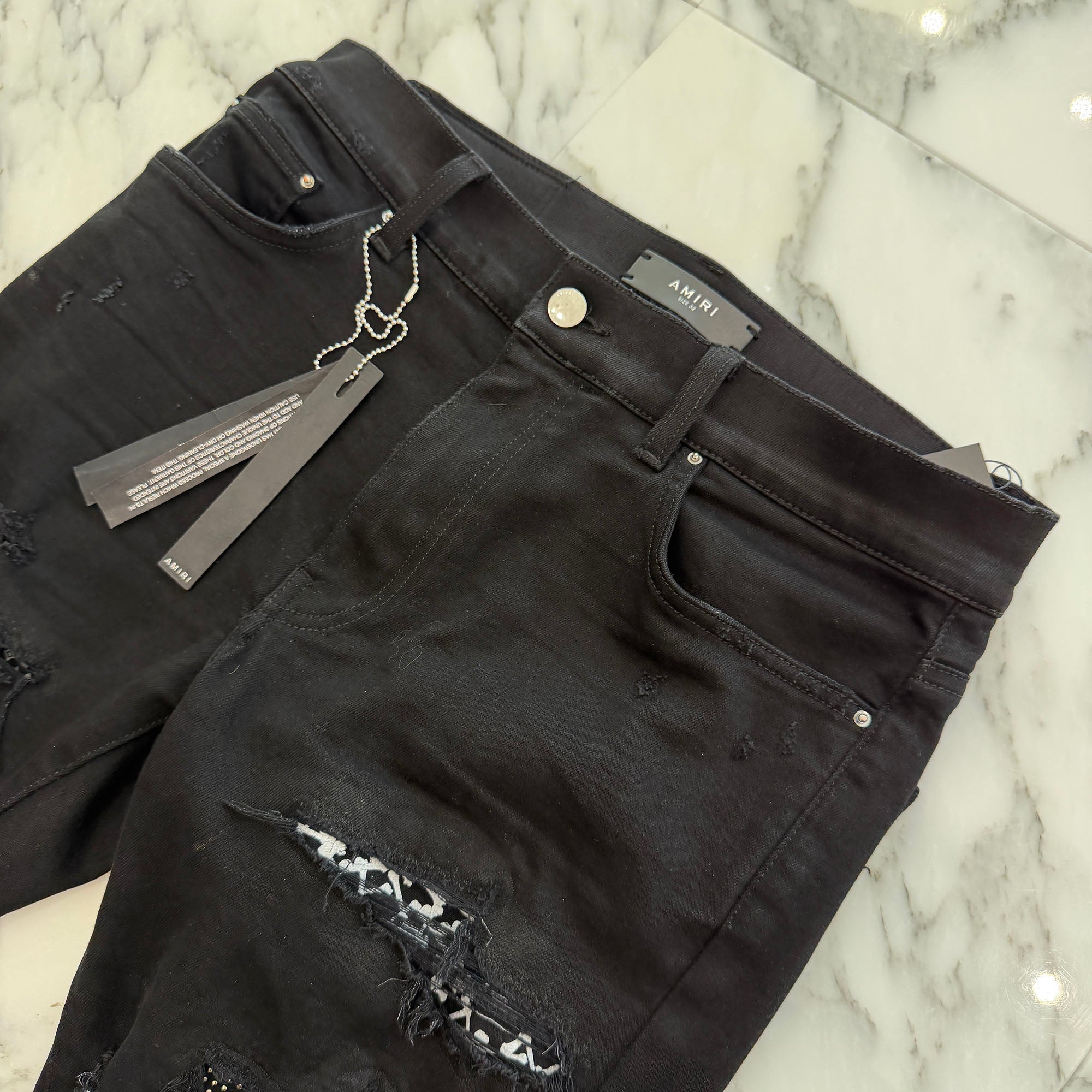 AMIRI MX-1 Bandana Patch Distressed Skinny Jeans  Size 32 アミリ MX-1 バンダナ ダメージ スキニージーンズ サイズ32