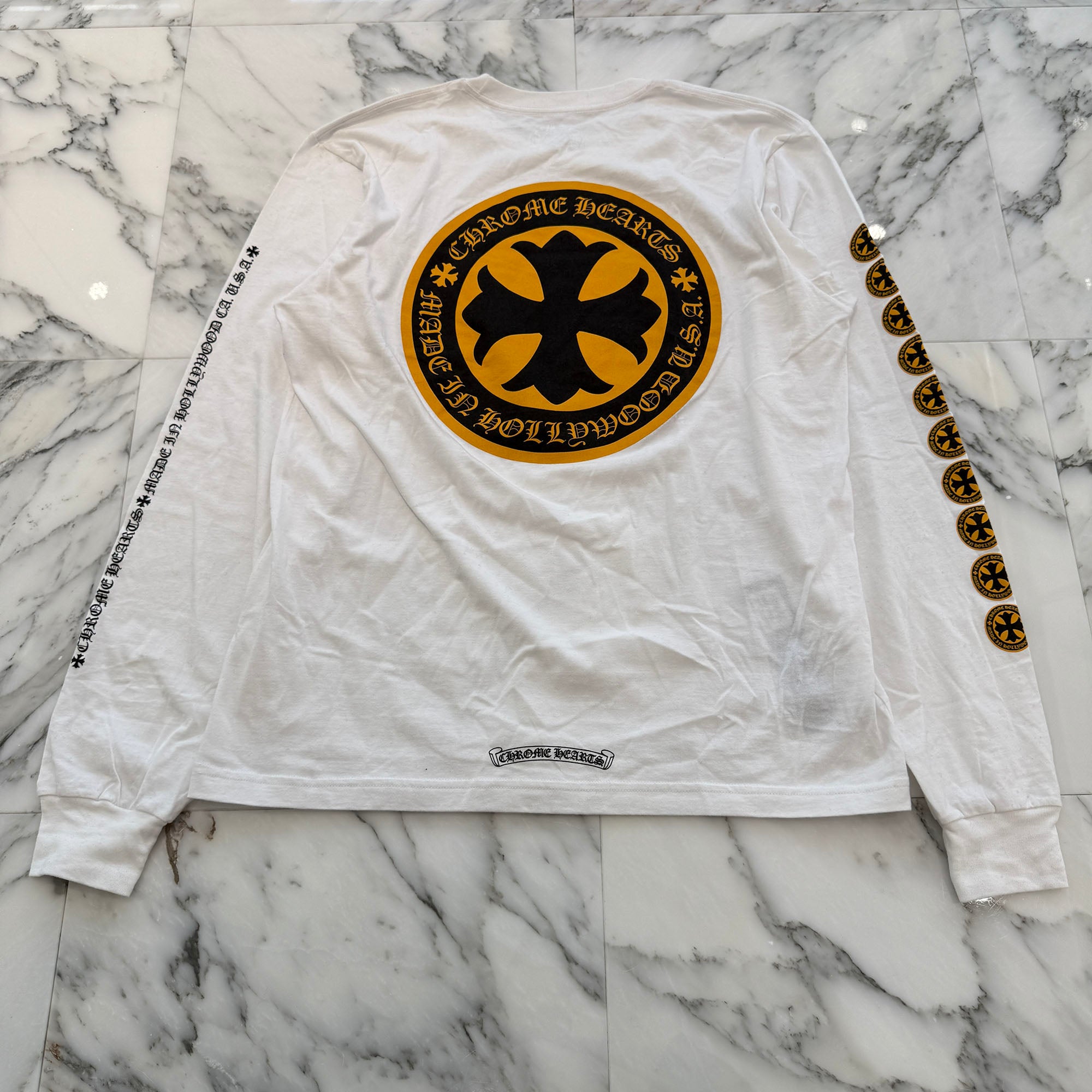 CHROME HEARTS CH Plus Yellow Cross Long Sleeve Tee Size L クロムハーツ CHプラス イエロークロス ロングスリーブTシャツ サイズL