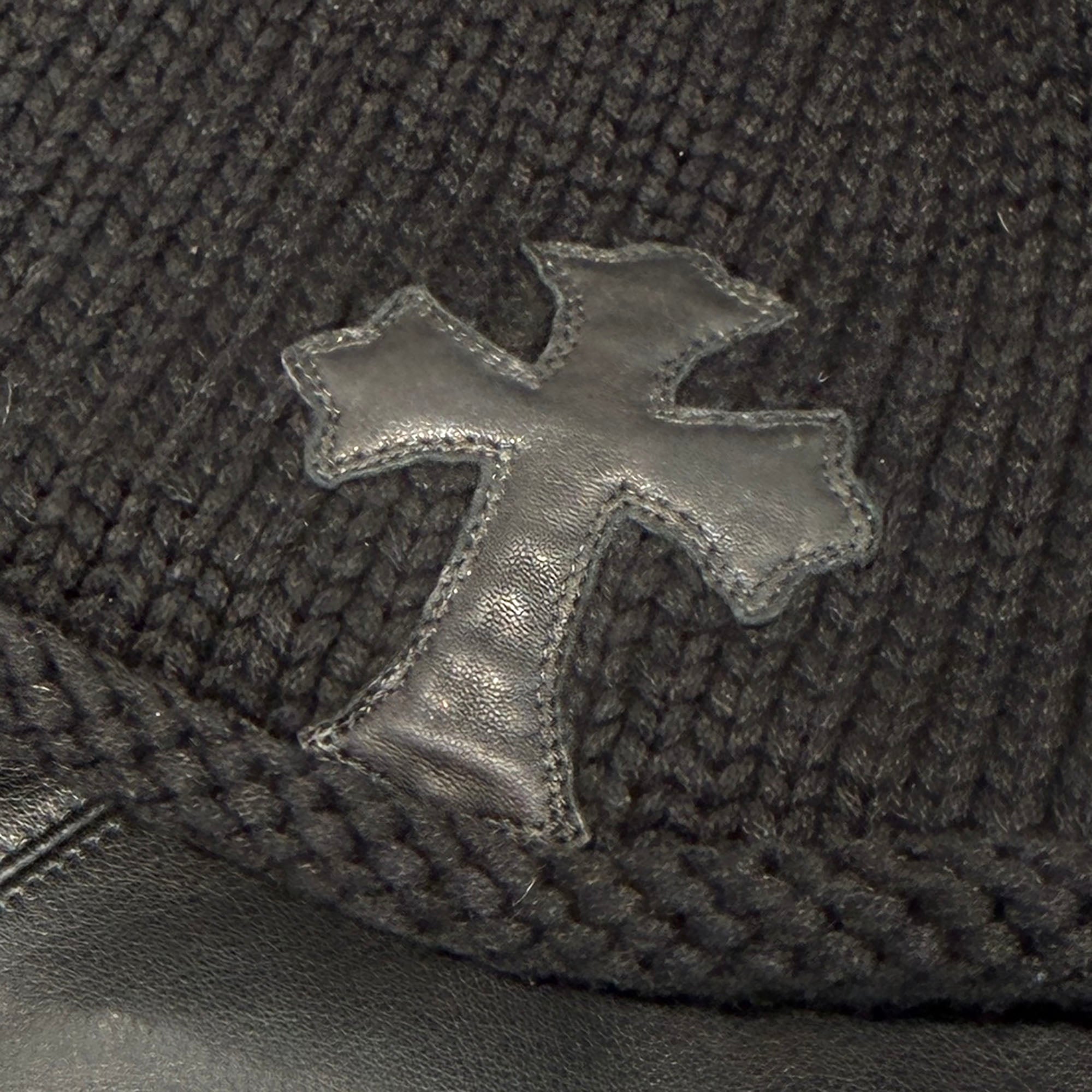 CHROME HEARTS Cashmere Leather 1 Cross Patch Beanie Size ONE SIZE（53-60）クロムハーツ カシミヤ レザー 1クロスパッチ ビーニー サイズONE SIZE（53-60）