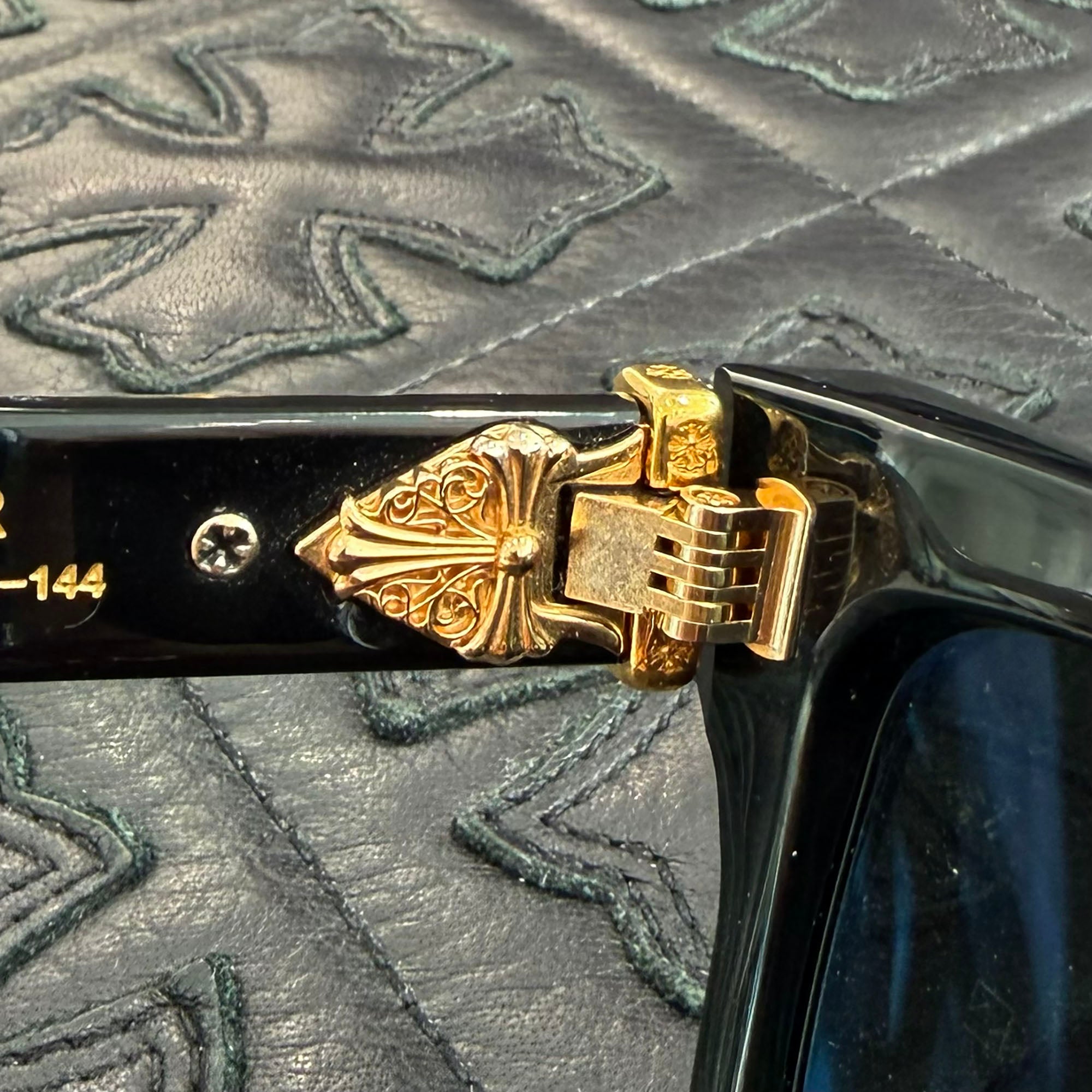 CHROME HEARTS BOX-OFFICER Sunglasses Ruby Dagger Size 56□19-144 クロムハーツ ボックスオフィサー サングラス ルビーダガー サイズ56□19-144