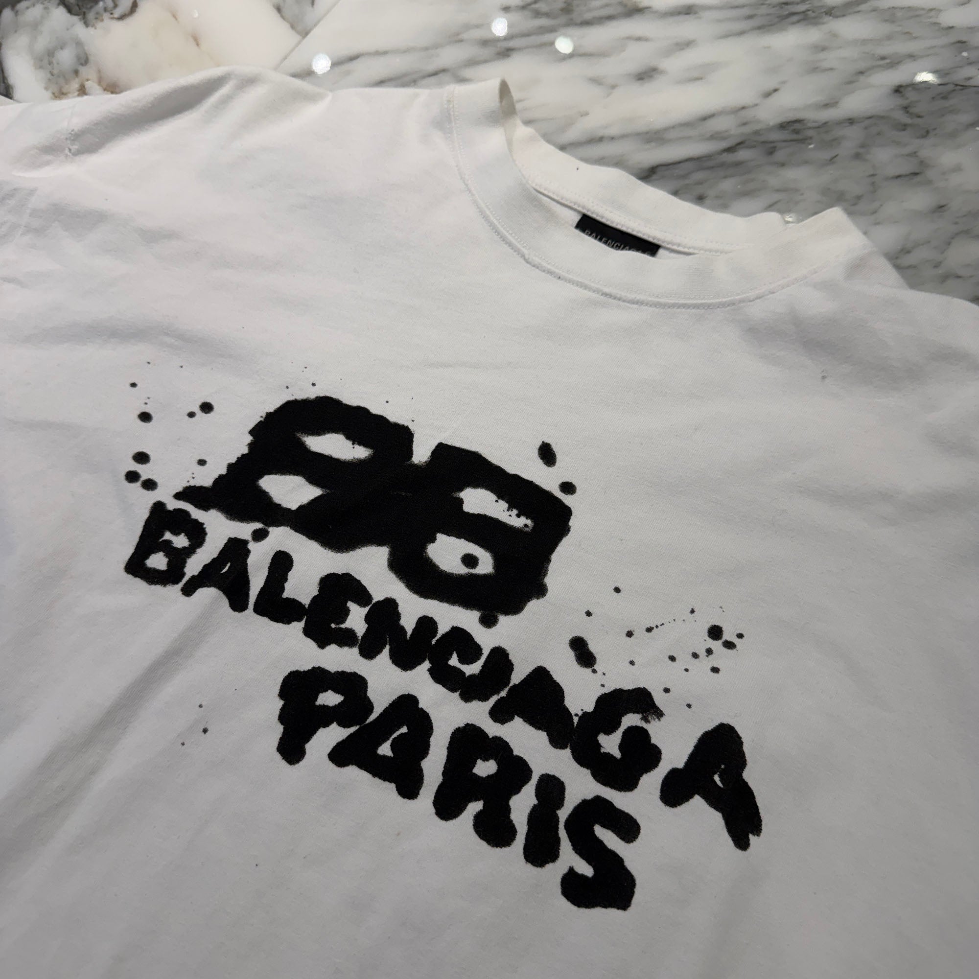 BALENCIAGA 2023SS Hand Draw BB Icon Tee 612965 TNVN4 Size L バレンシアガ ハンドドローBBアイコン Tシャツ サイズL