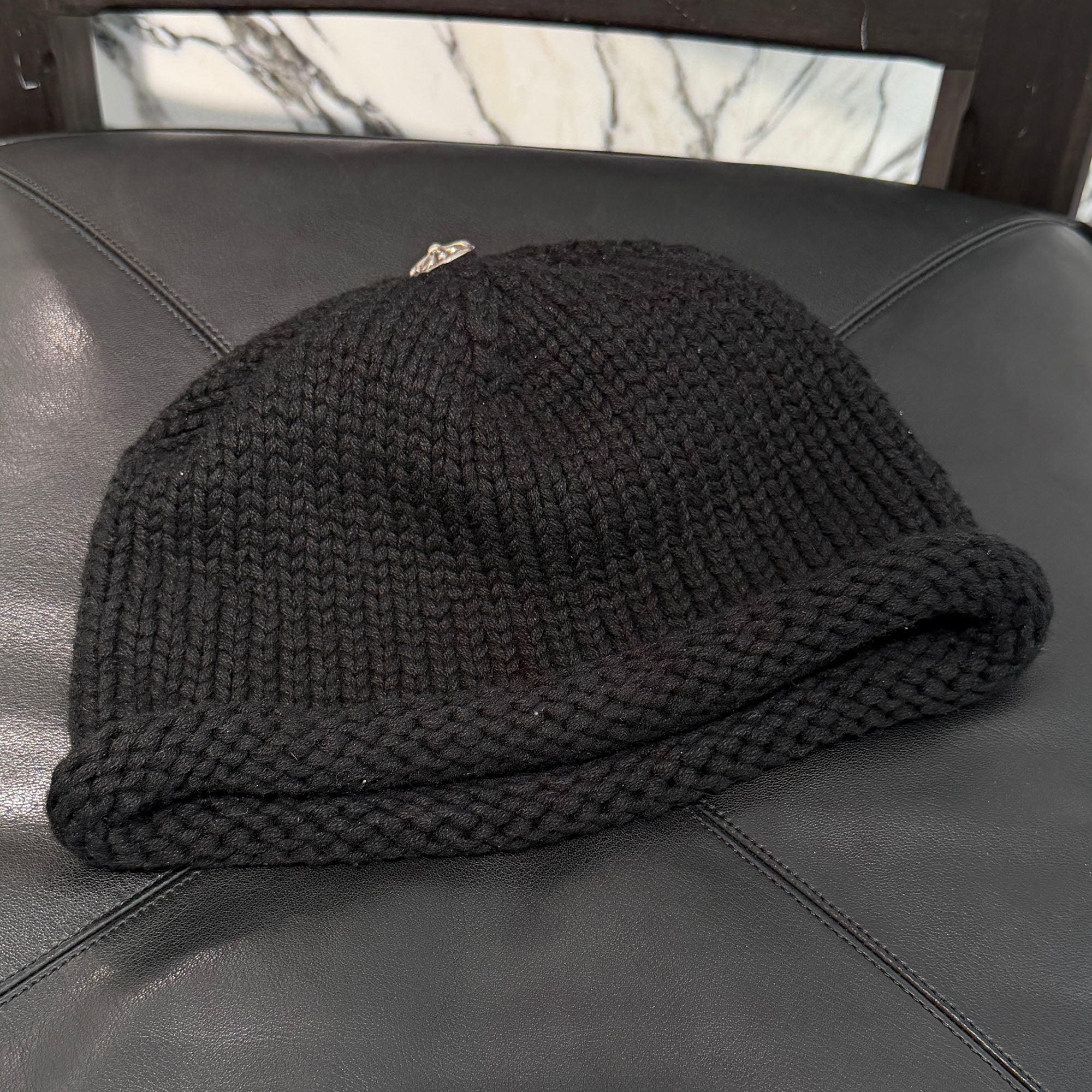 CHROME HEARTS Cashmere Leather 1 Cross Patch Beanie Size ONE SIZE（53-60）クロムハーツ カシミヤ レザー 1クロスパッチ ビーニー サイズONE SIZE（53-60）