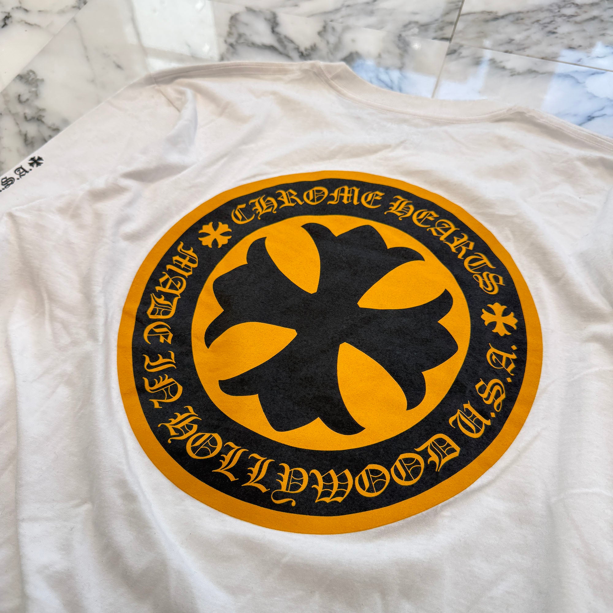CHROME HEARTS CH Plus Yellow Cross Long Sleeve Tee Size L クロムハーツ CHプラス イエロークロス ロングスリーブTシャツ サイズL