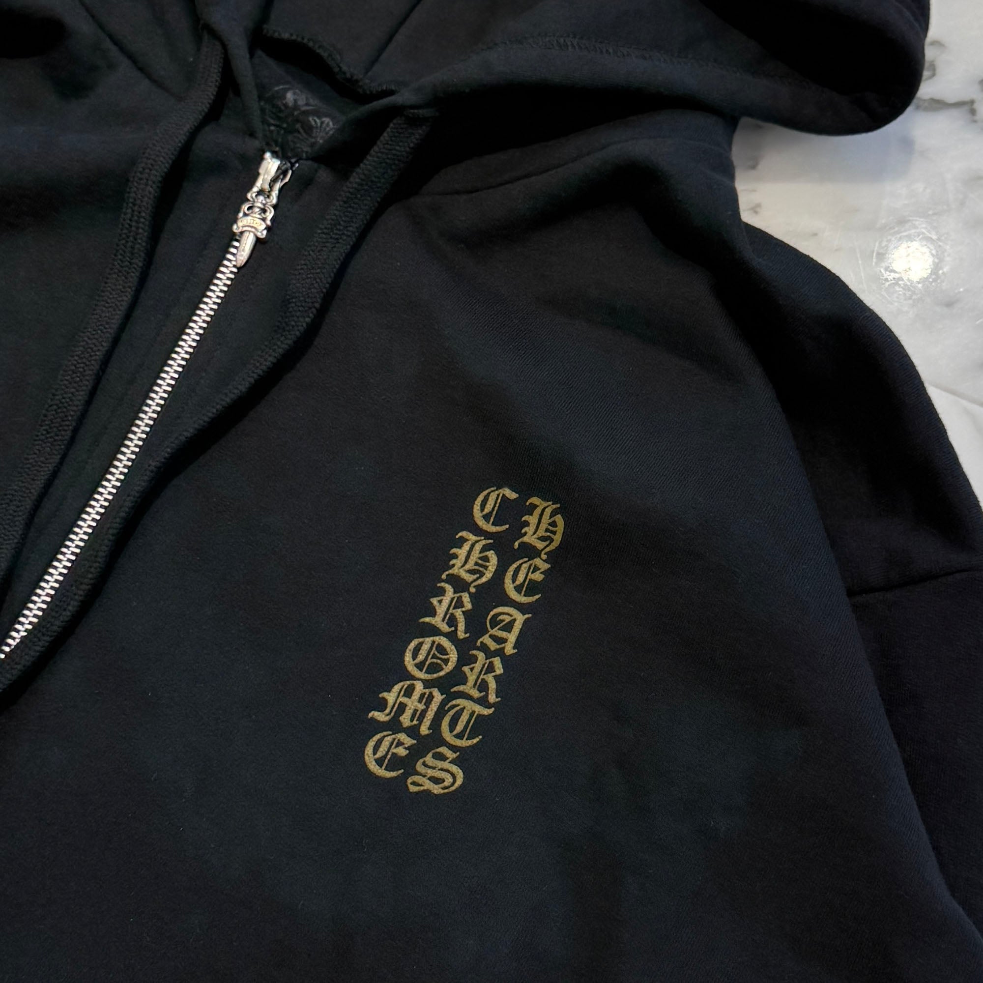 CHROME HEARTS 2026SS Vertical Logo Zip Up Hoodie Size L クロムハーツ ヴァーティカルロゴ ジップアップフーディー サイズL