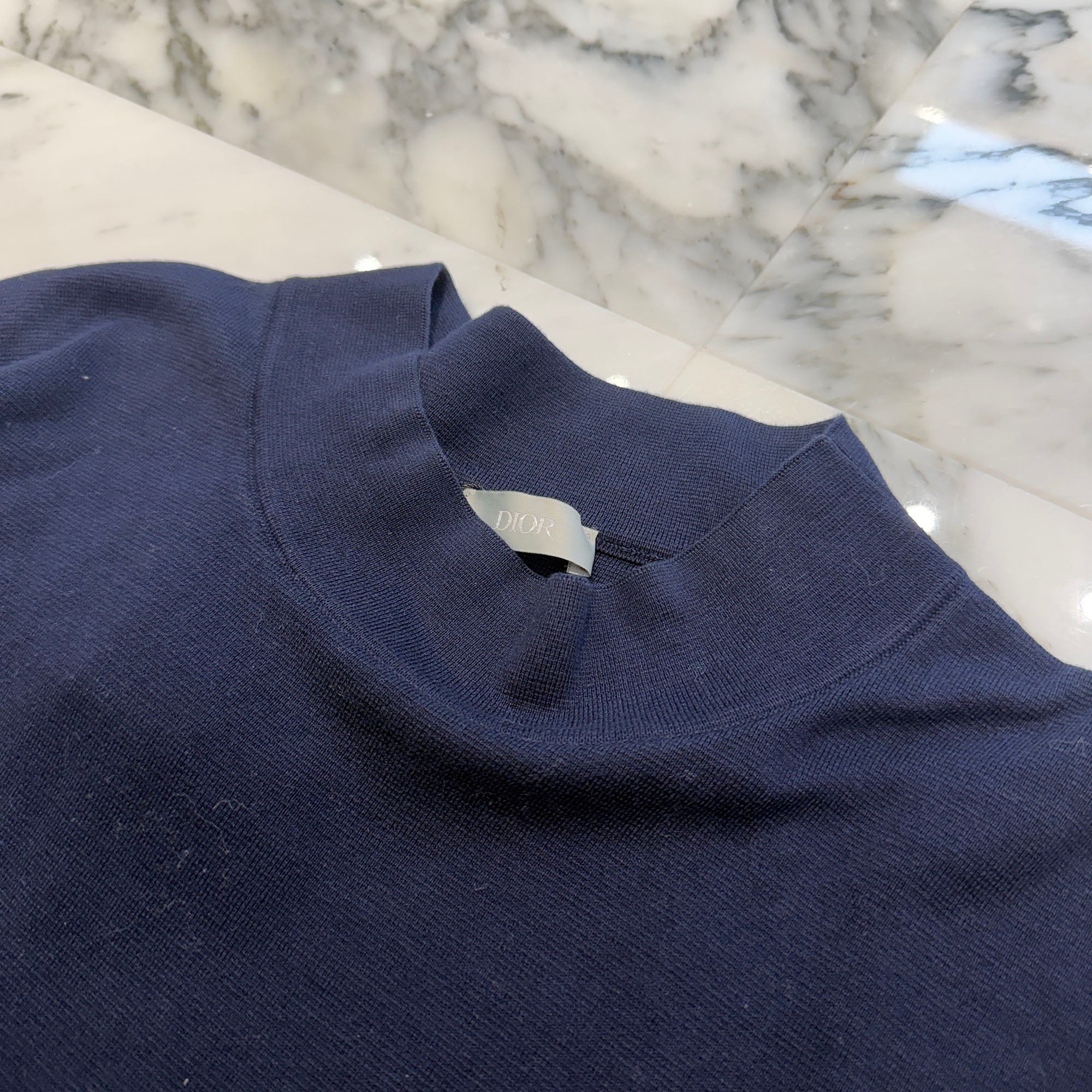 DIOR 2023SS CD Diamond Embroidery Mockneck Tee 393M665AT461 Size L ディオール CDダイヤモンド刺繍 モックネックＴシャツ サイズＬ