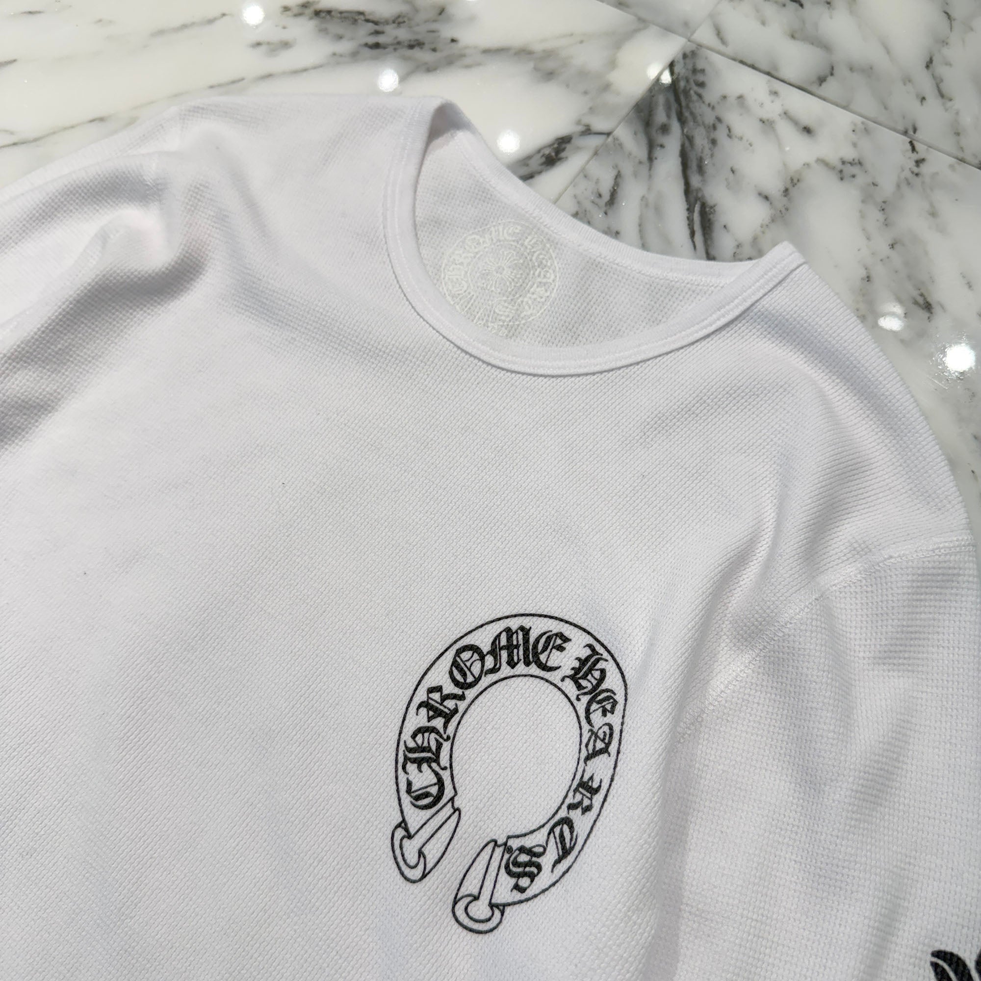 CHROME HEARTS 2025SS Floral Cross Horseshoe Thermal Long Sleeve Tee Size XL クロムハーツ フローラルクロス ホースシュー サーマル ロングスリーブ Tシャツ サイズXL