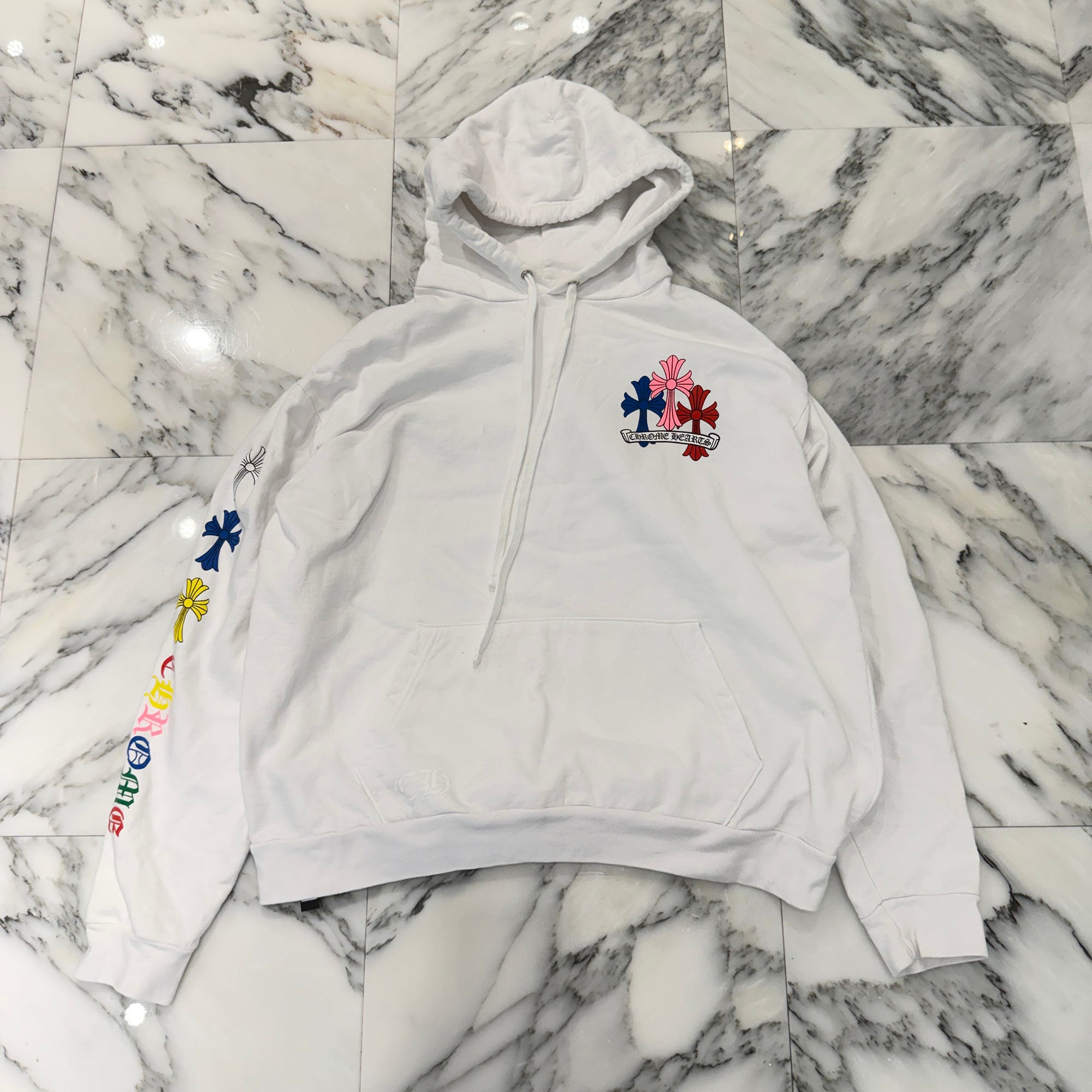 CHROME HEARTS 2022SS MLTCOL CEM CRS Pullover Hoodie Size L クロムハーツ マルチカラー セメタリークロス プルオーバーフーディ サイズL