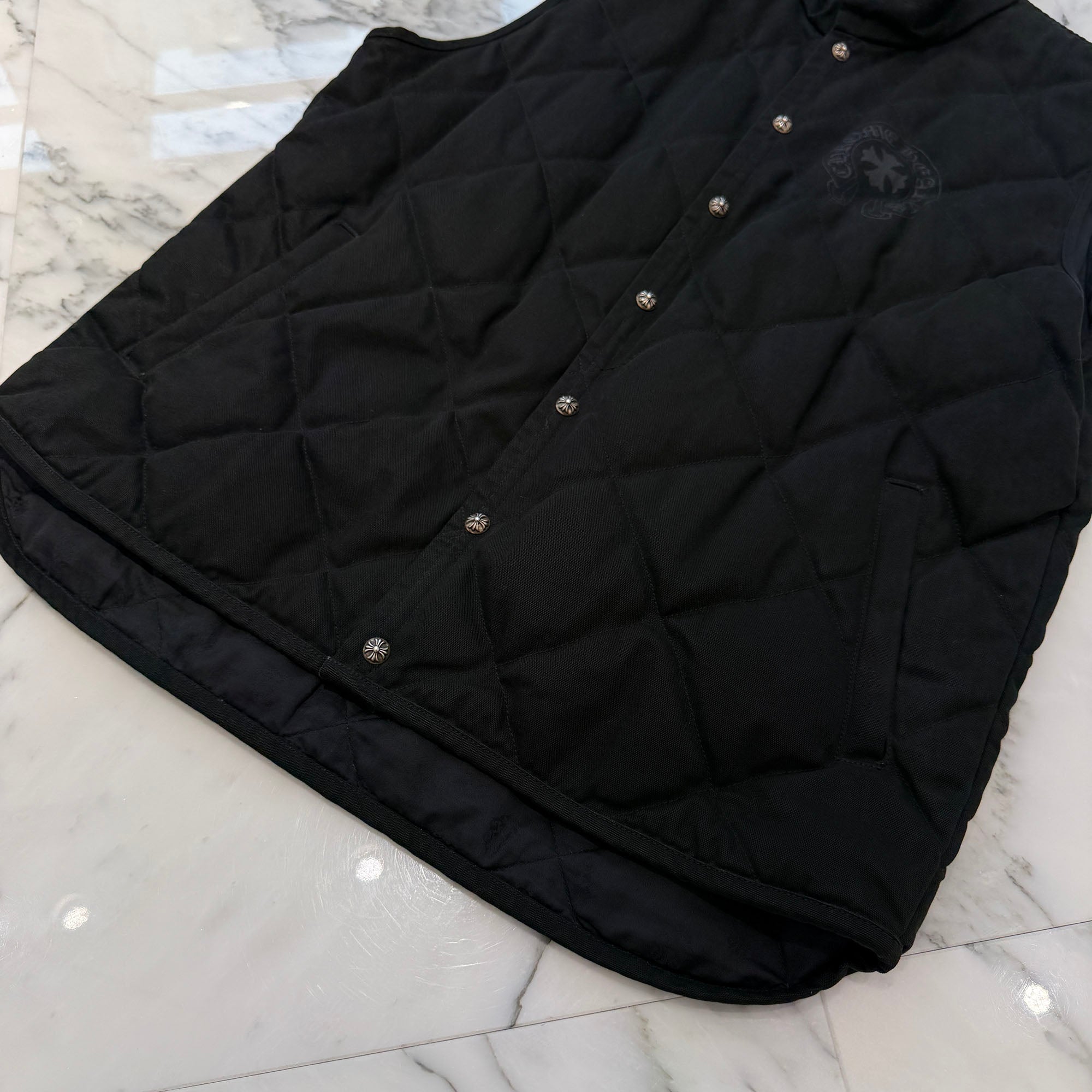 CHROME HEARTS Y NOT TEENAGE KICKS Quilting Denim Vest Size XL クロムハーツ ワイノット ティーンエイジ・キック キルティング デニム ベスト サイズXL