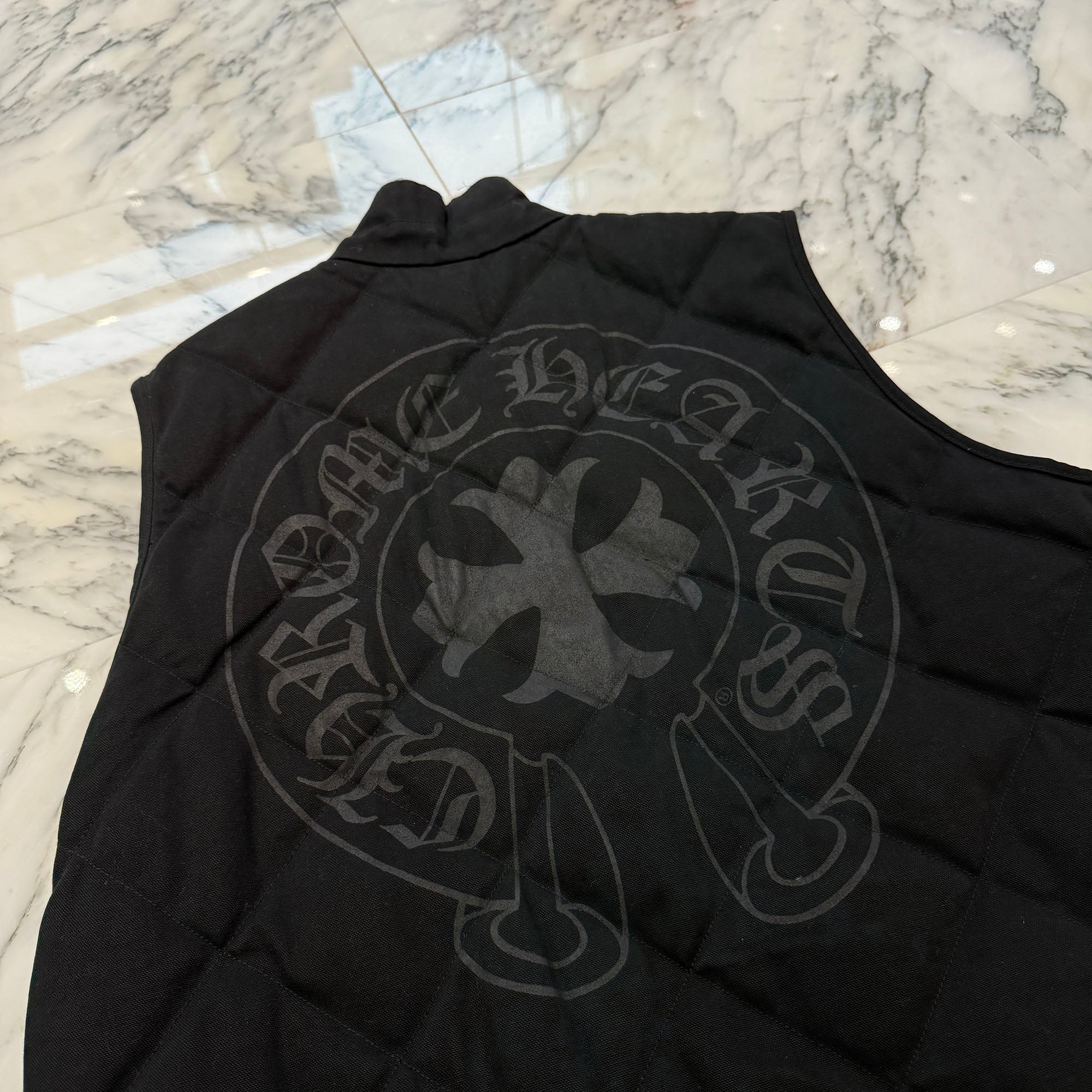CHROME HEARTS Y NOT TEENAGE KICKS Quilting Denim Vest Size XL クロムハーツ ワイノット ティーンエイジ・キック キルティング デニム ベスト サイズXL