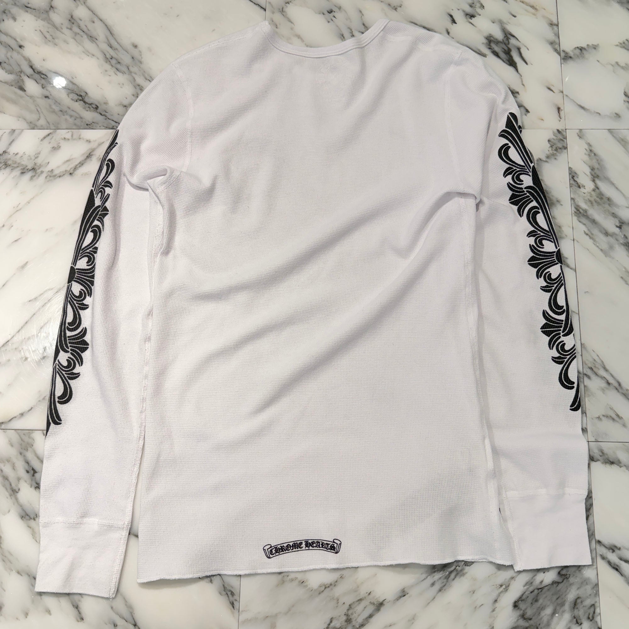 CHROME HEARTS 2025SS Floral Cross Horseshoe Thermal Long Sleeve Tee Size XL クロムハーツ フローラルクロス ホースシュー サーマル ロングスリーブ Tシャツ サイズXL