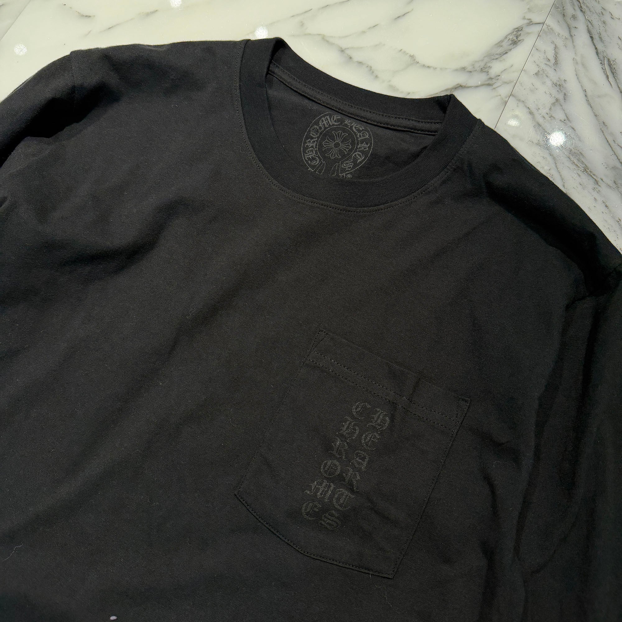 CHROME HEARTS Miami Limited Vertical Logo Cemetery Cross Long Sleeve Tee Size L クロムハーツ マイアミ限定 ヴァーティカルロゴ セメタリークロス Tシャツ サイズL
