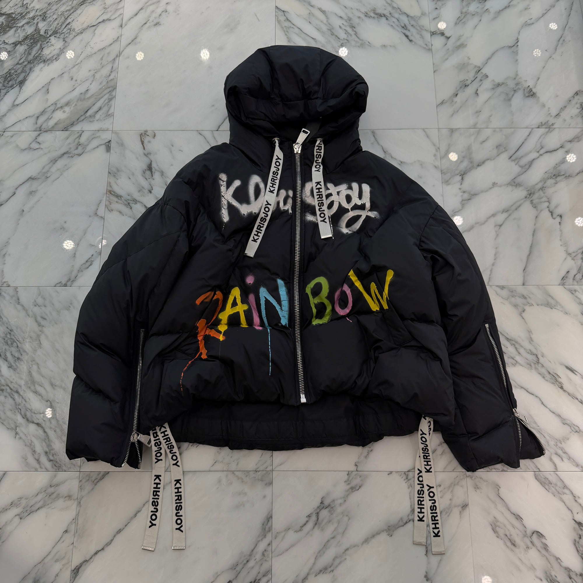 KHRISJOY Graffiti Print Puff Khris Iconic Down Jacket AFMW001NYGL Size 02 クリスジョイ グラフィティプリント パフクリス アイコニック ダウンジャケット サイズ02