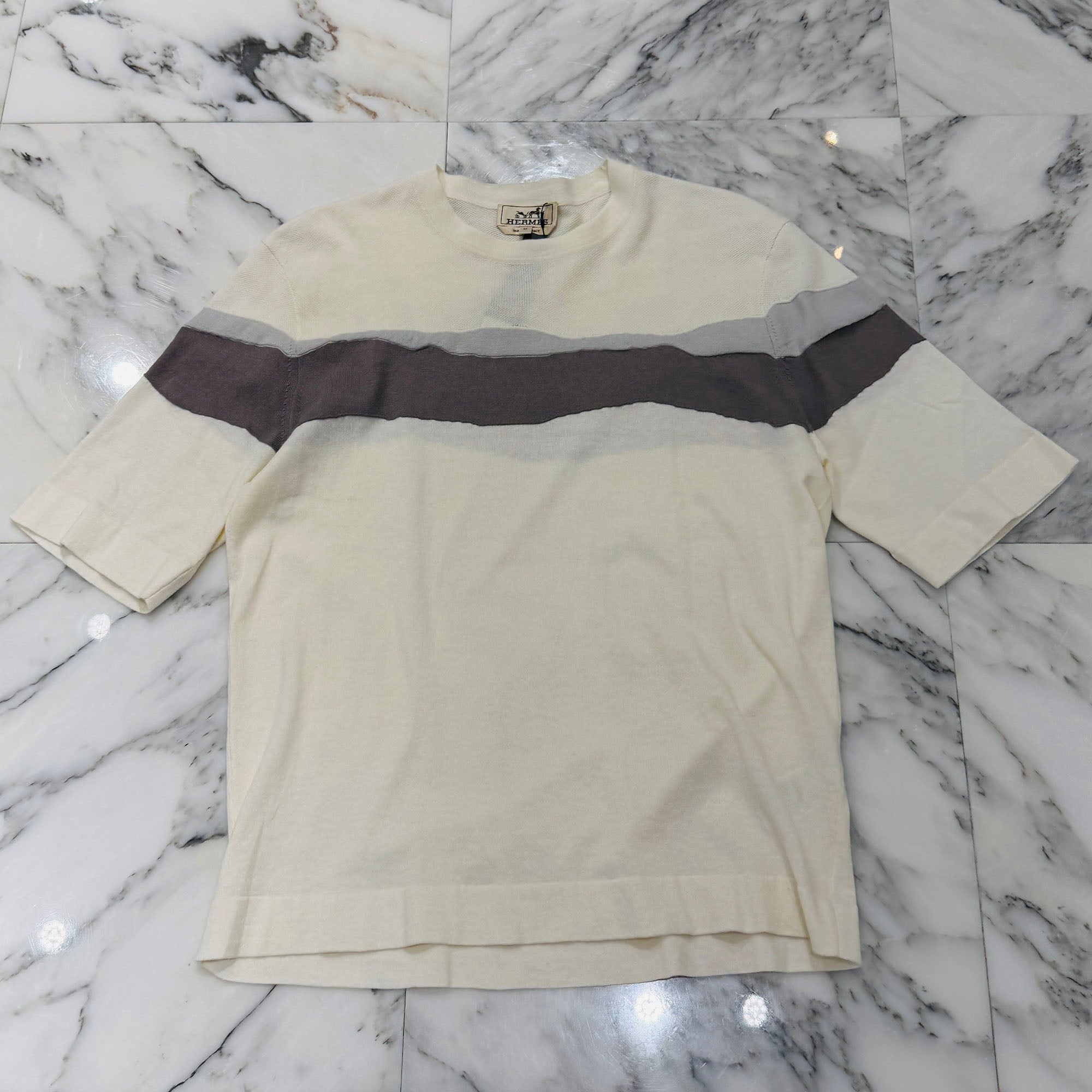 HERMES 2024SS Ondes Colorees Crew Neck Short Sleeve Knit Tee Size M エルメス オンド・コロレ クルーネック ショートスリーブ ニット Tシャツ サイズM