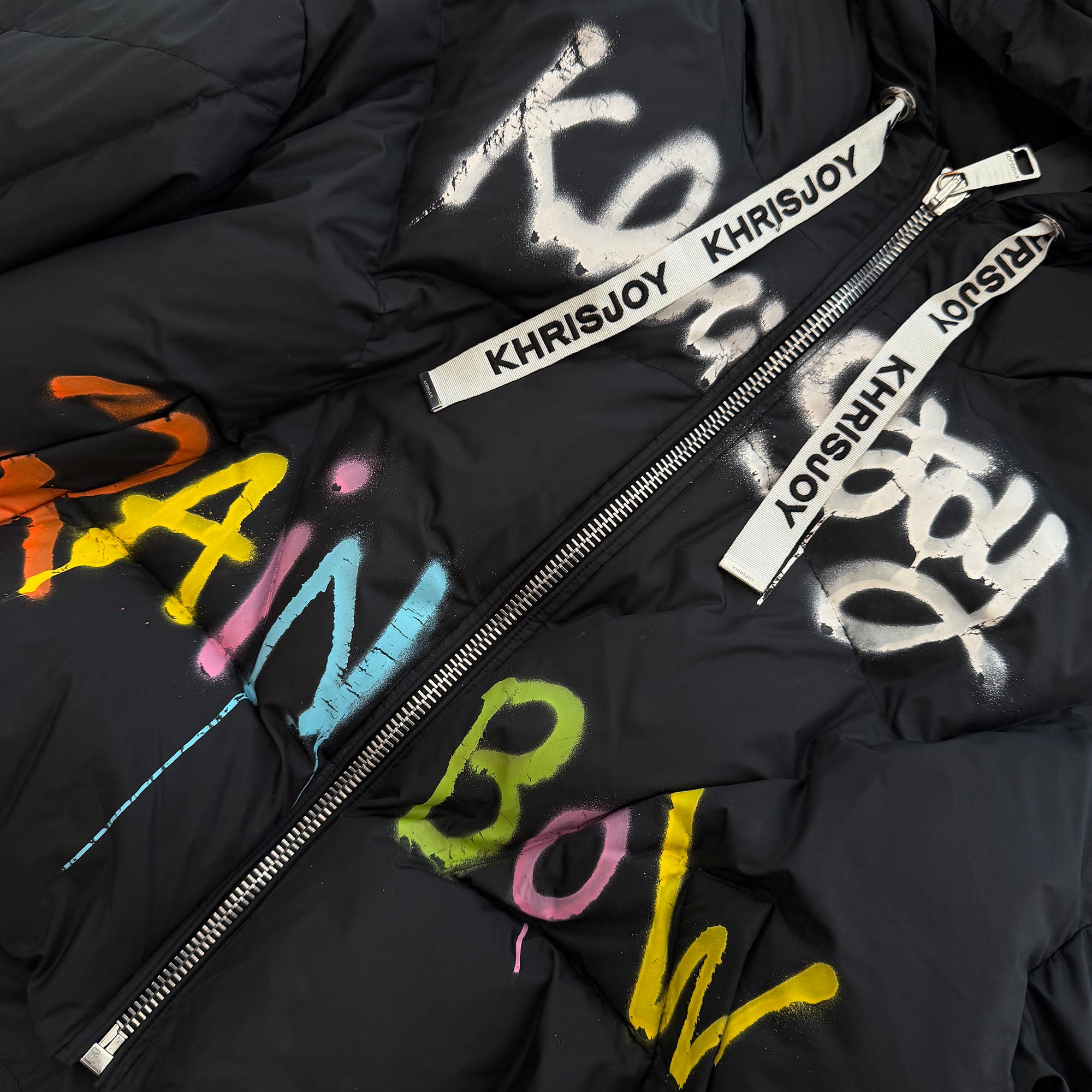 KHRISJOY Graffiti Print Puff Khris Iconic Down Jacket AFMW001NYGL Size 02 クリスジョイ グラフィティプリント パフクリス アイコニック ダウンジャケット サイズ02