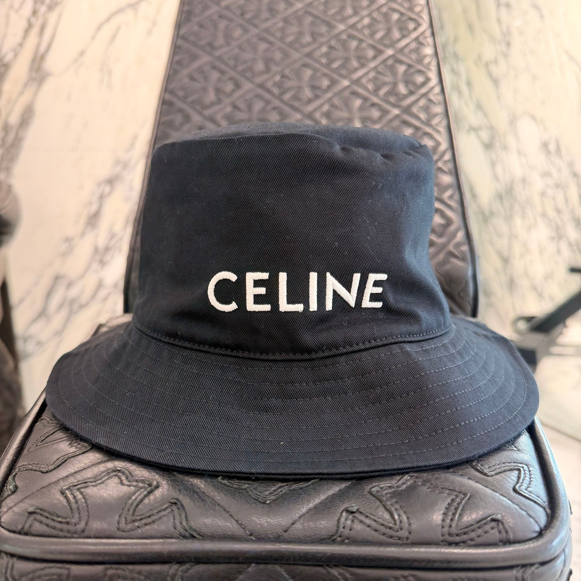 CELINE 2022SS Logo Embroidery Cotton Bucket Hat 2AU5B968P Size M セリーヌ ロゴ刺繍 コットン バケットハット サイズM
