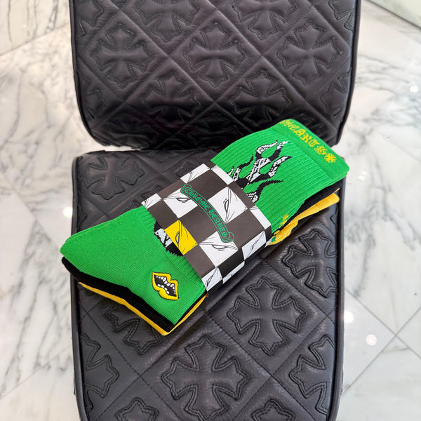 CHROME HEARTS × MATTY BOY Chomper Embroidery 99Eyes Socks x3 Size S (JP23-25) クロムハーツ × マッティボーイ チョンパー刺繍 99アイズ ソックス 靴下 サイズ Size S (JP23-25)
