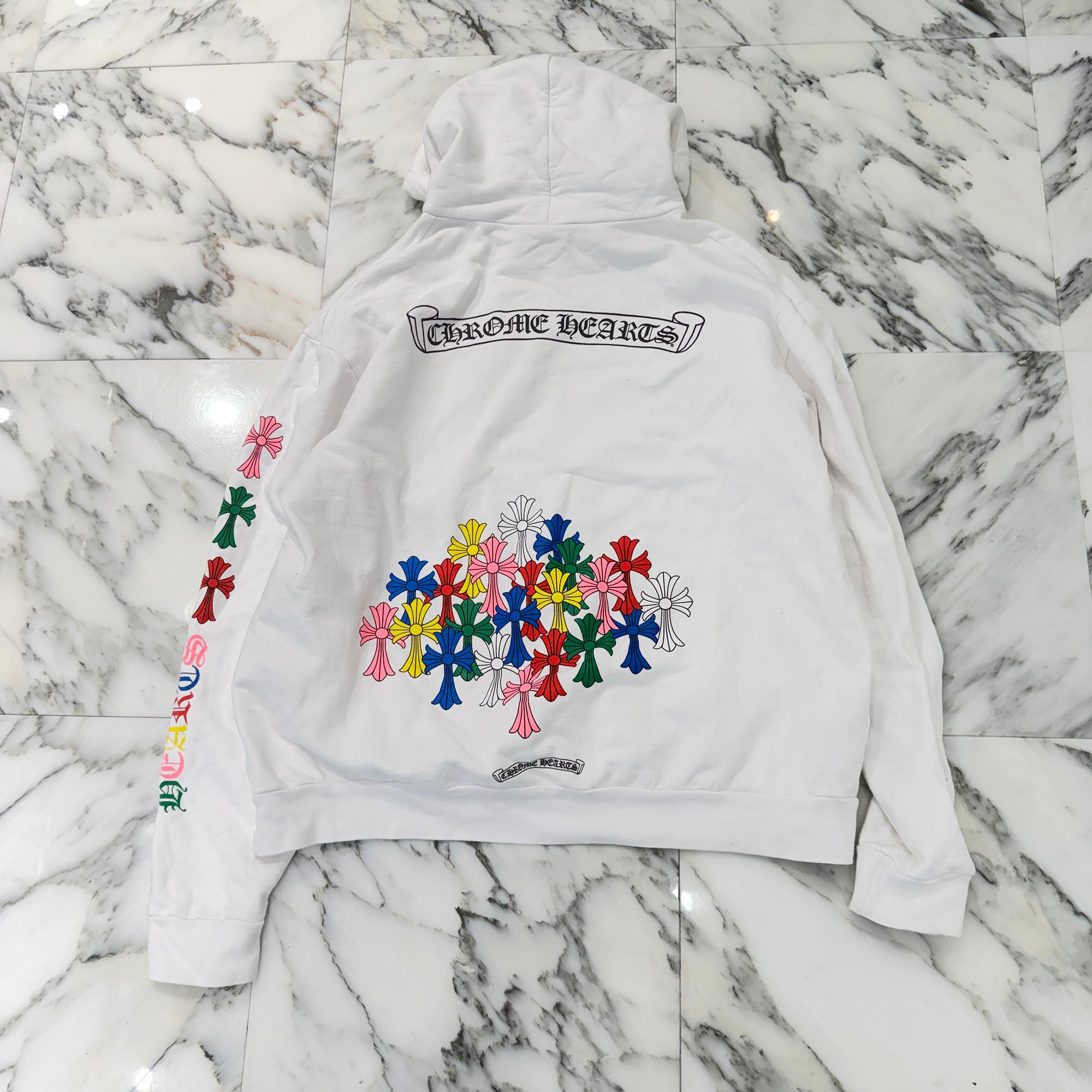 CHROME HEARTS 2022SS MLTCOL CEM CRS Pullover Hoodie Size L クロムハーツ マルチカラー セメタリークロス プルオーバーフーディ サイズL